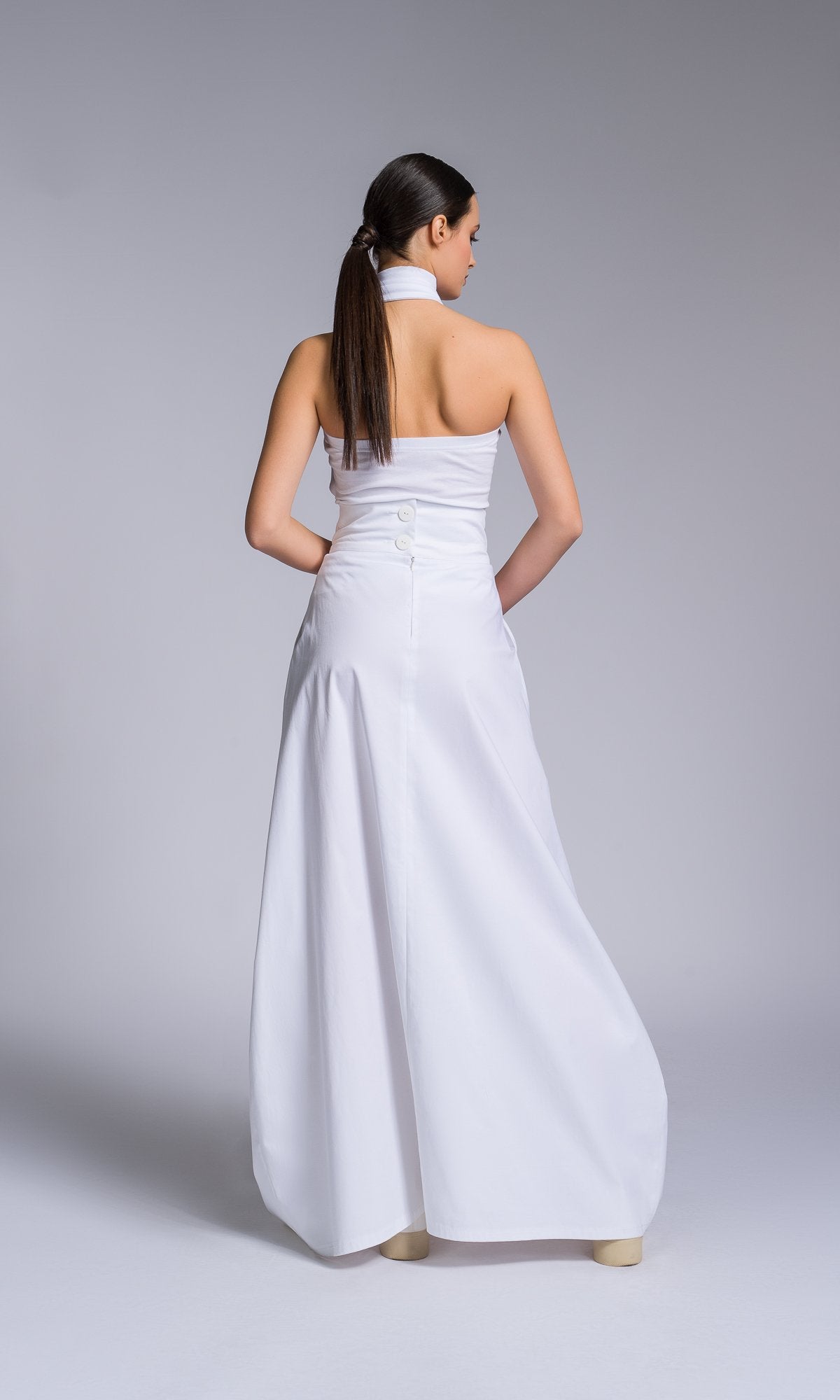 Long Skirt With Overlapping Front - AAKASHA