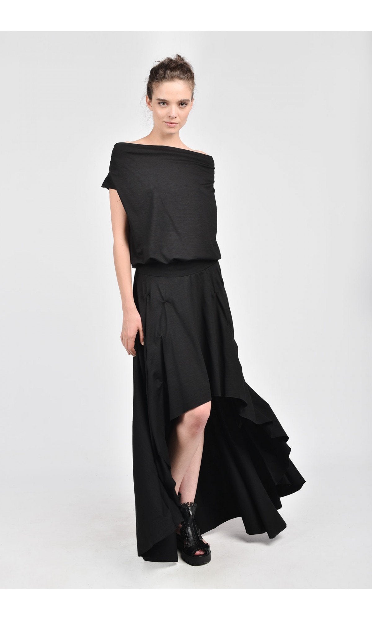 High Low Maxi Jersey Dress - AAKASHA