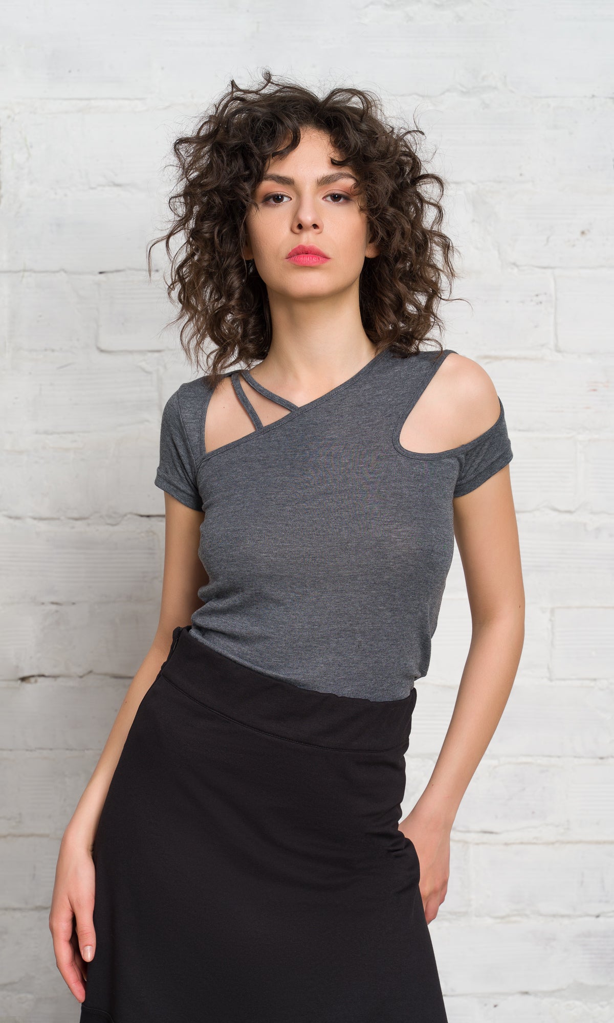 Cut Out Top with Strapped Neckline - AAKASHA