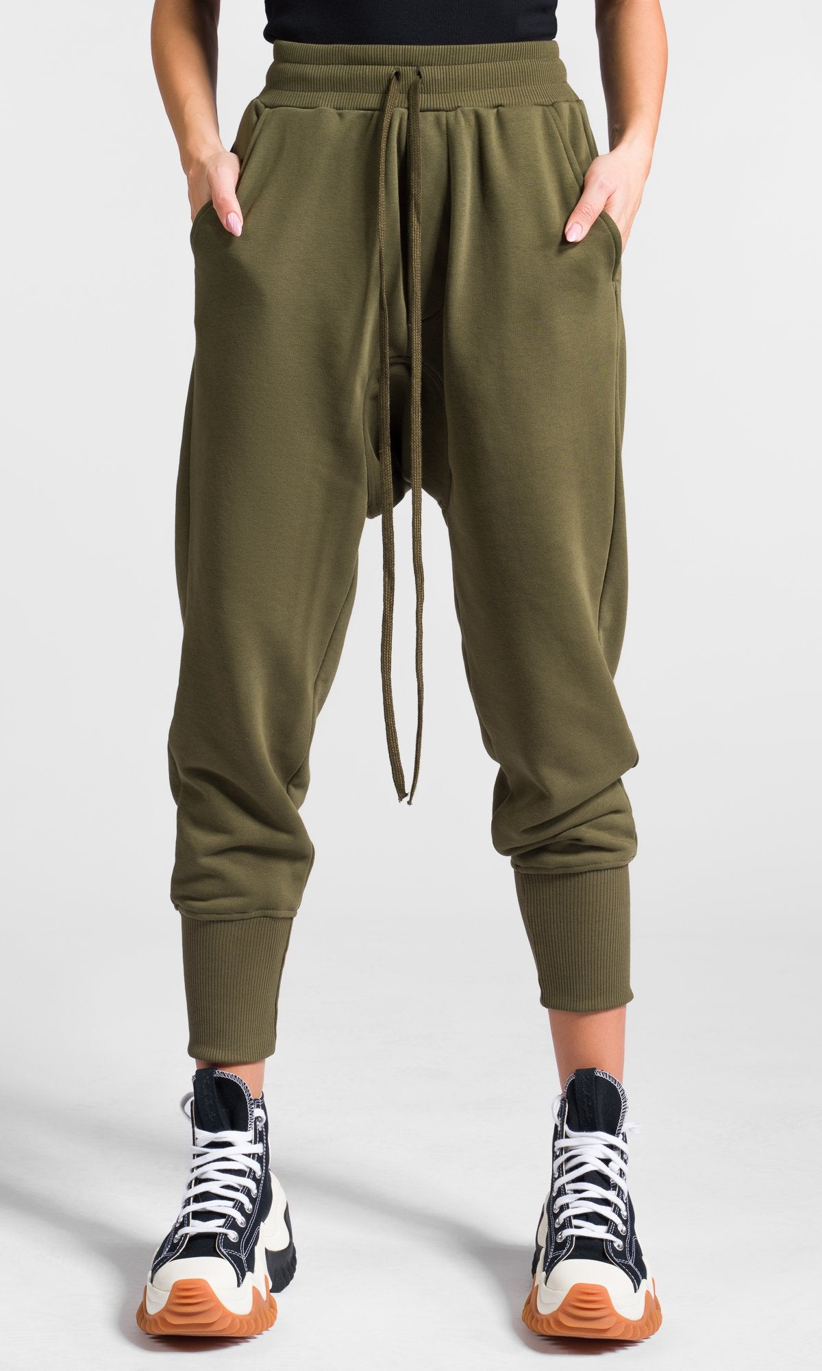 Drop Crotch Pants with Flap Pockets - AAKASHA