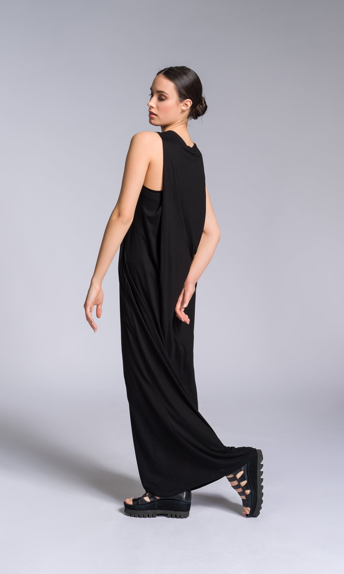 Jersey Column Dress with Folded Sides