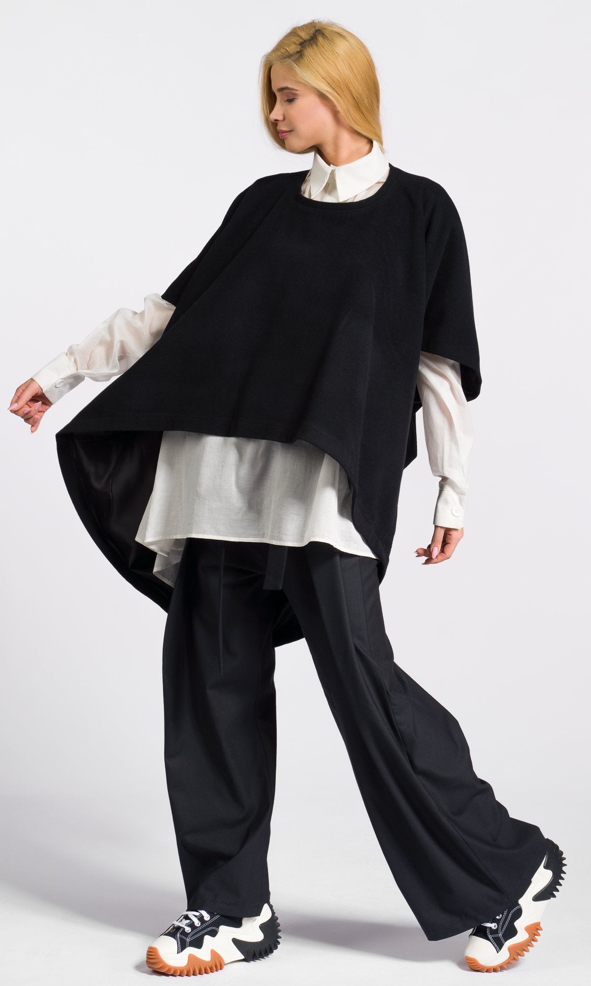 Cashmere Blend Poncho - AAKASHA