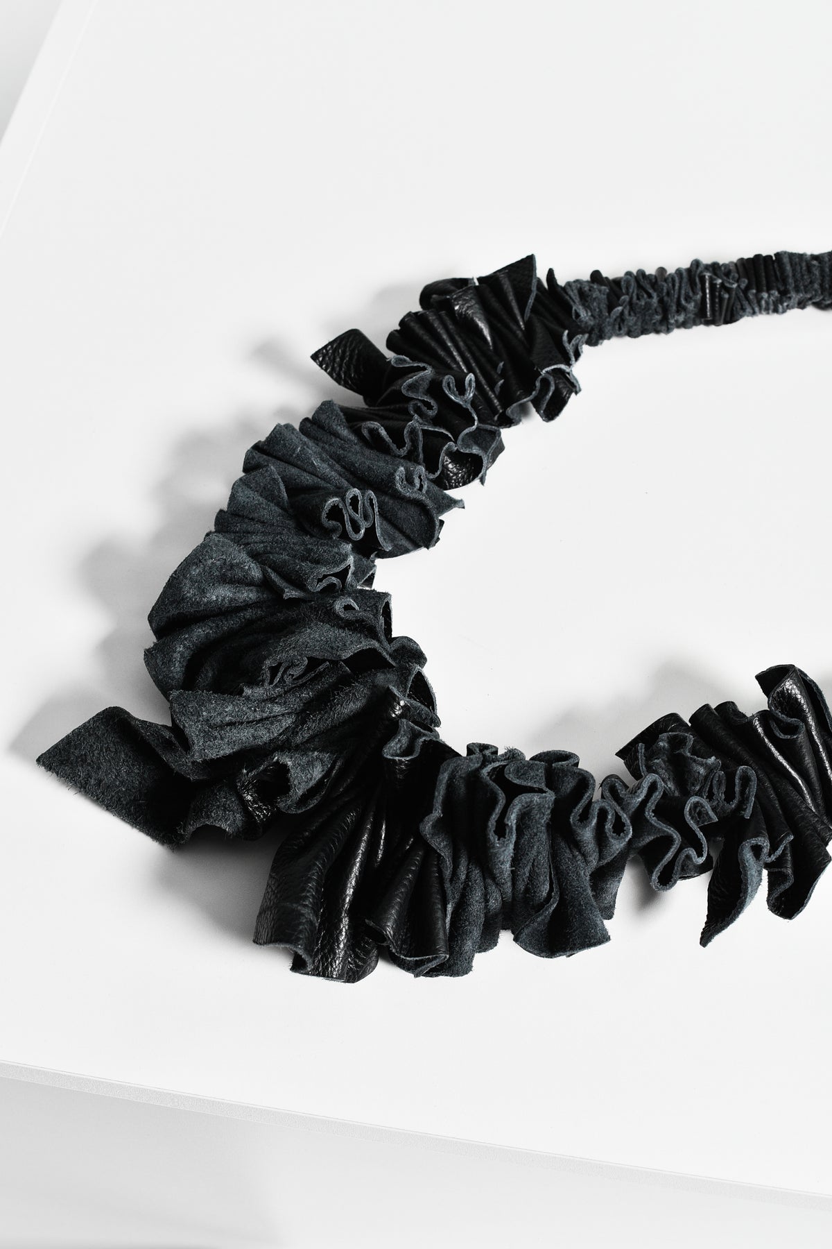 Black Genuine Leather Necklace