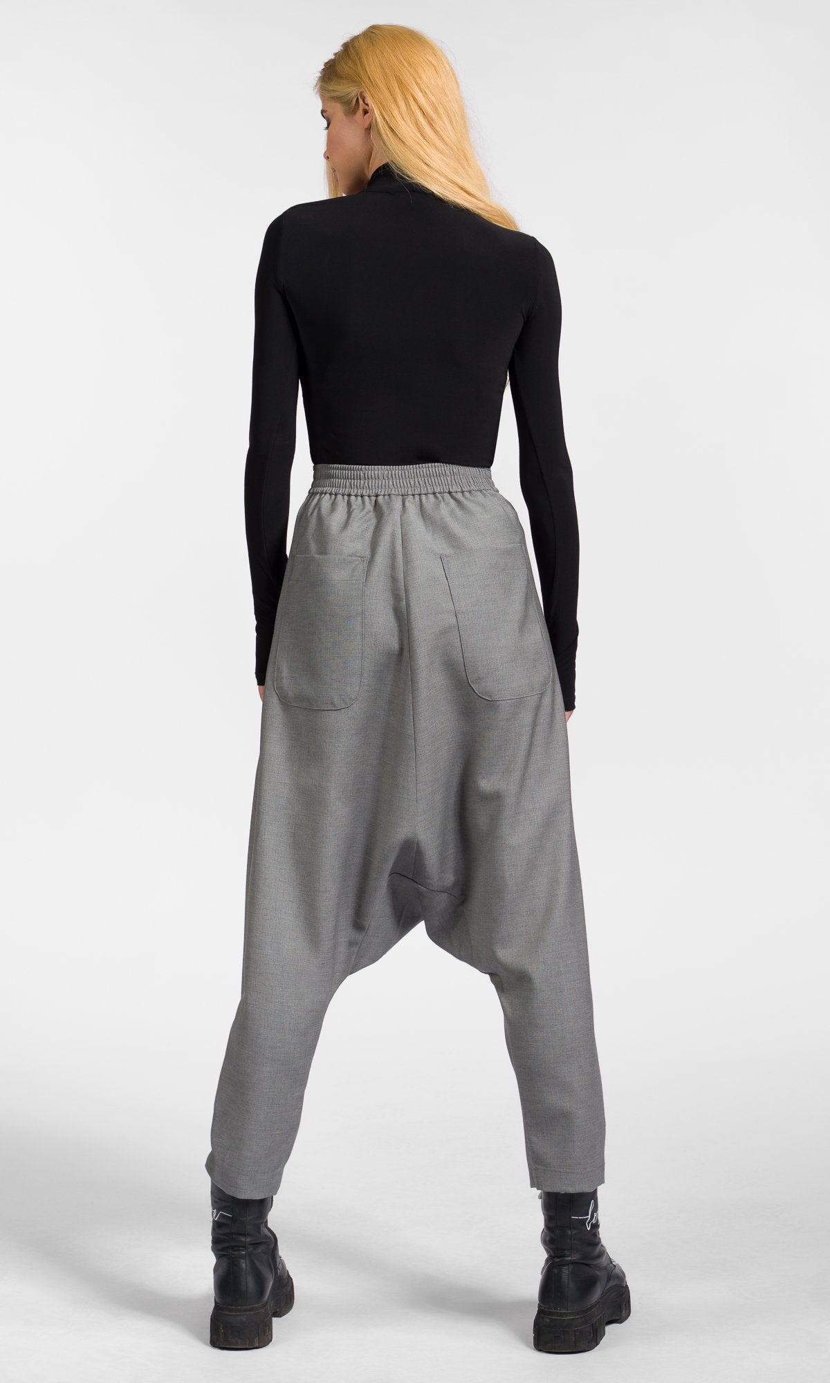 Deep Drop Crotch Wool Pants