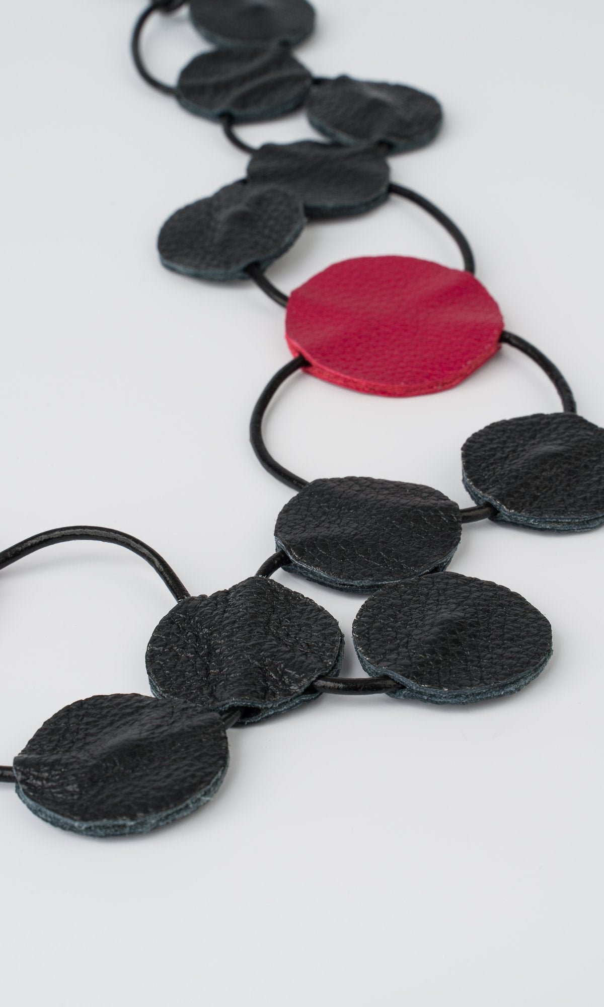 Black and Red Circles Necklace