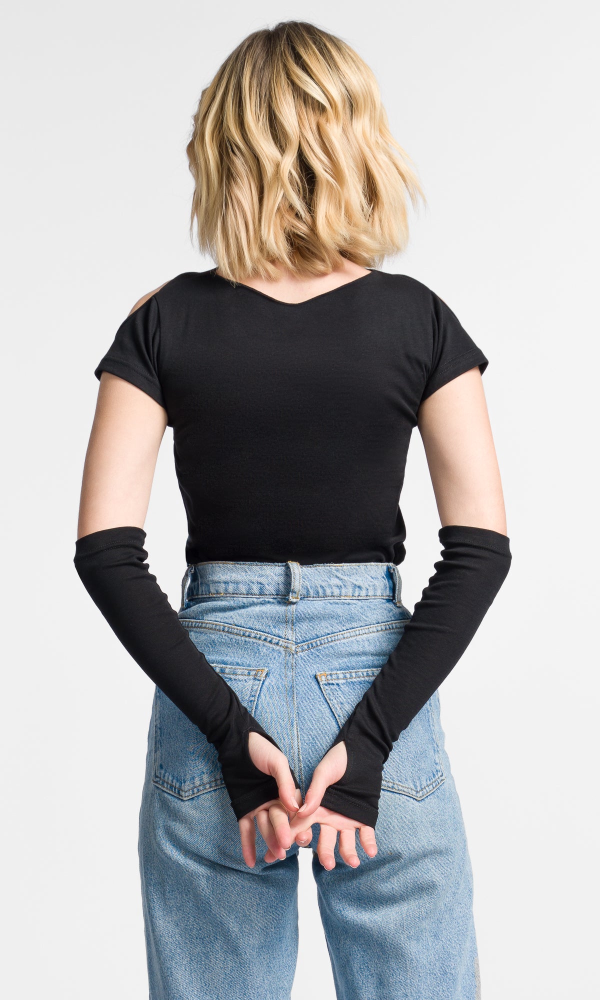 Cross Neck Top with Gloves - AAKASHA