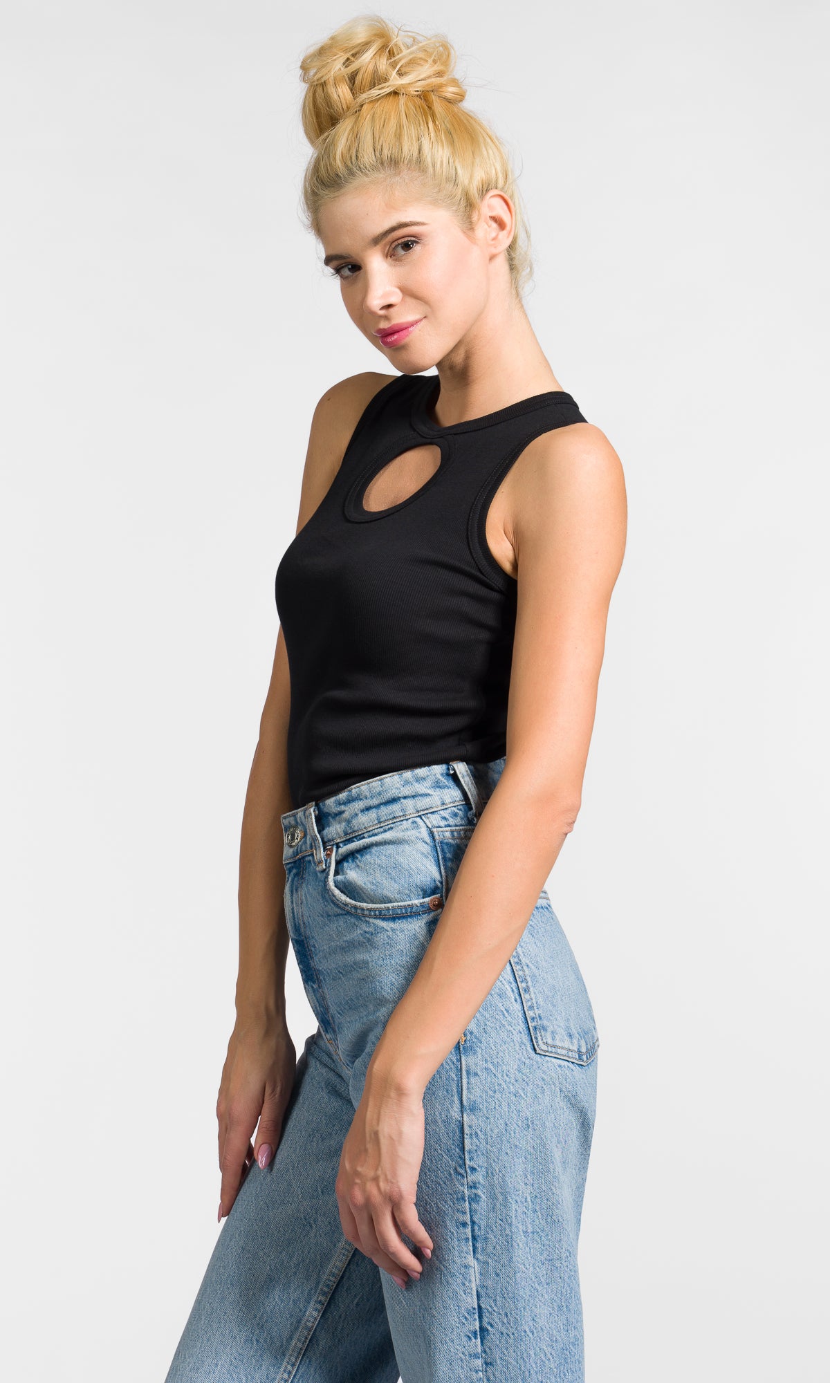 Sleeveless Circle Cut-Out Top - AAKASHA