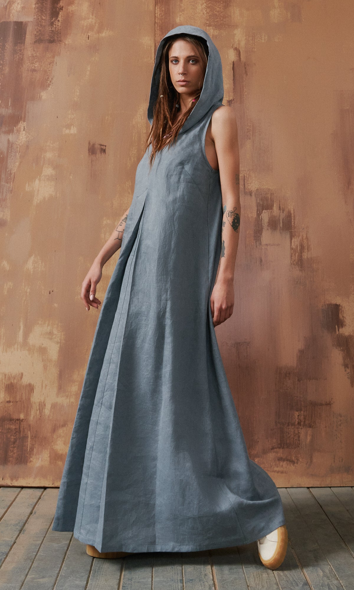 Inverted Pleat Maxi Dress - AAKASHA