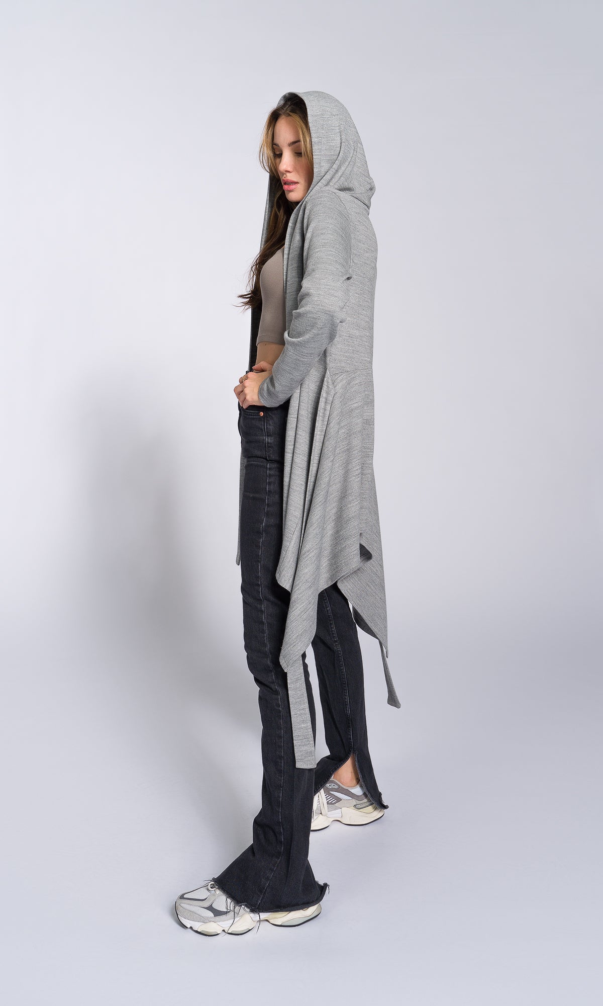 Maxi Knit Cardigan with Belt - AAKASHA