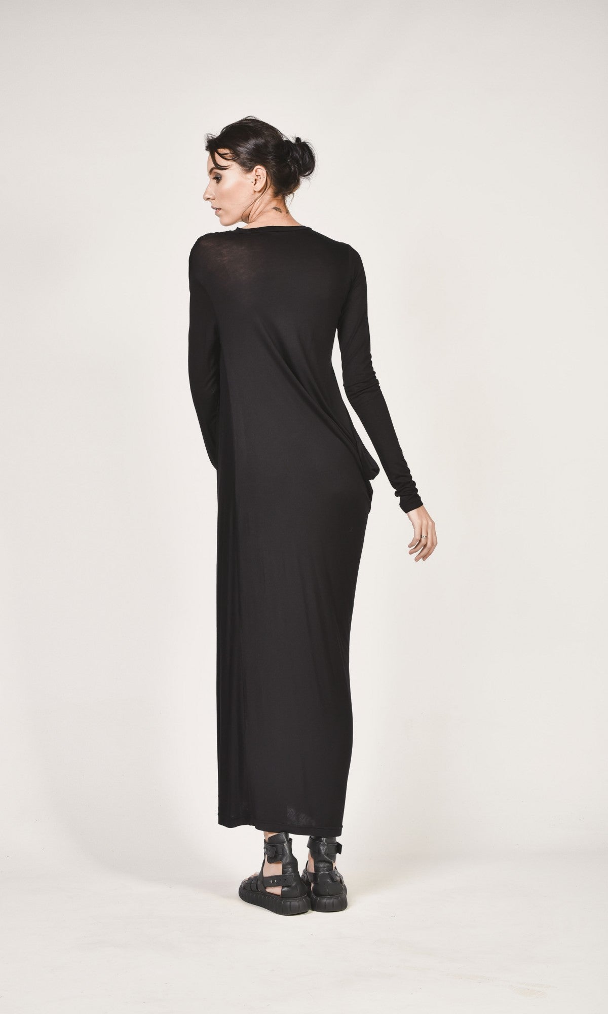 Long Asymmetric Draped Dress - AAKASHA