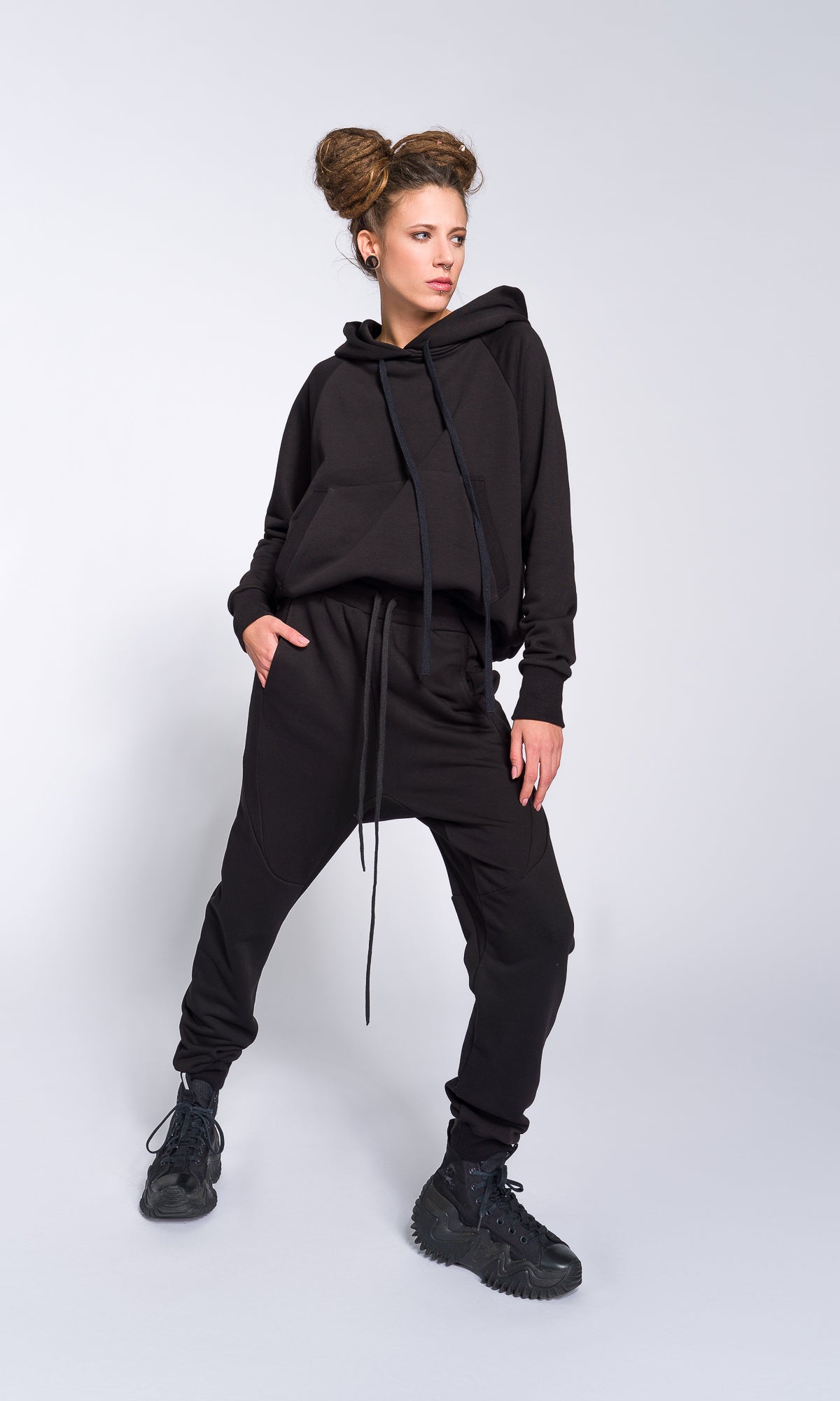 Kangaroo Pocket Hooded Sweatshirt - AAKASHA