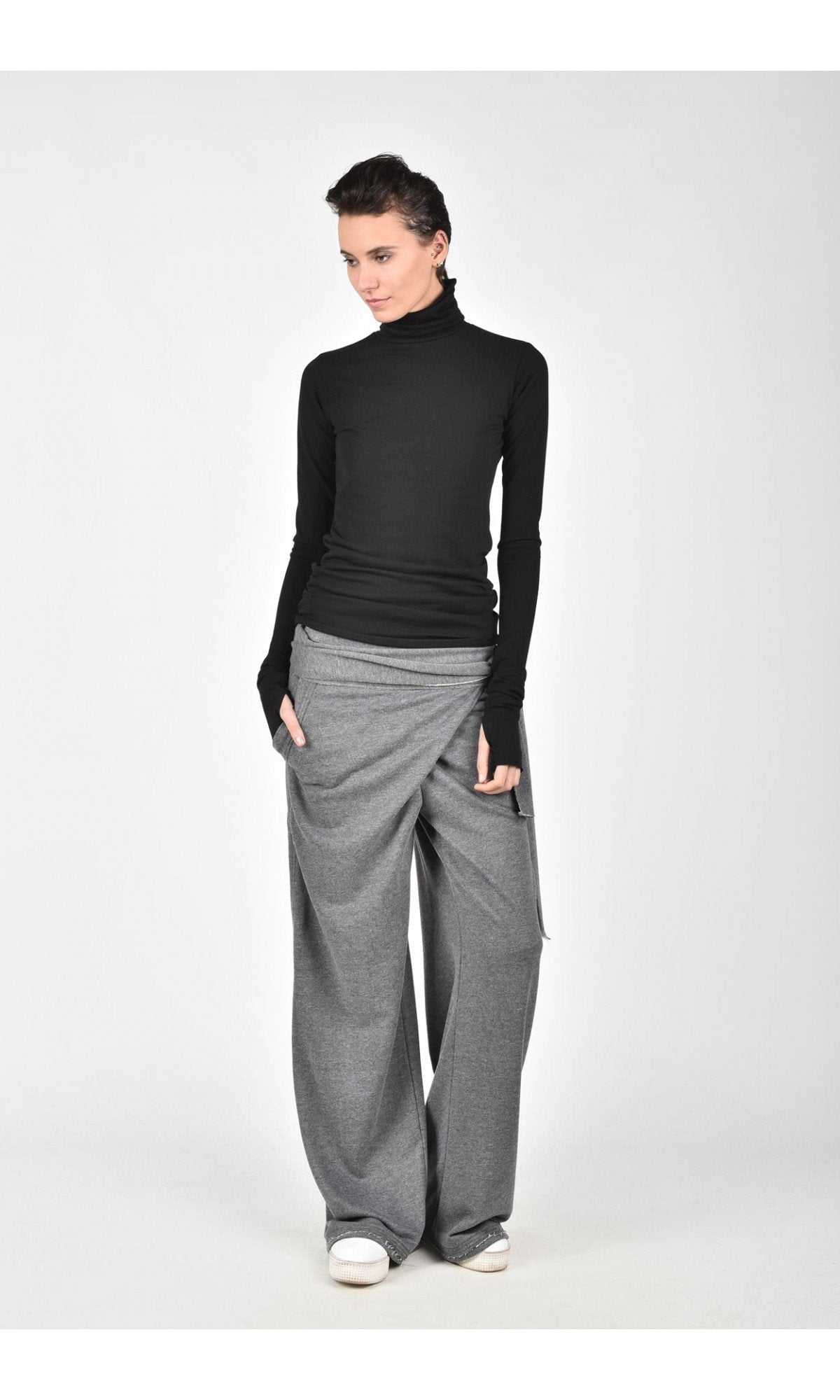 Cotton Overlapped Front Pants - AAKASHA