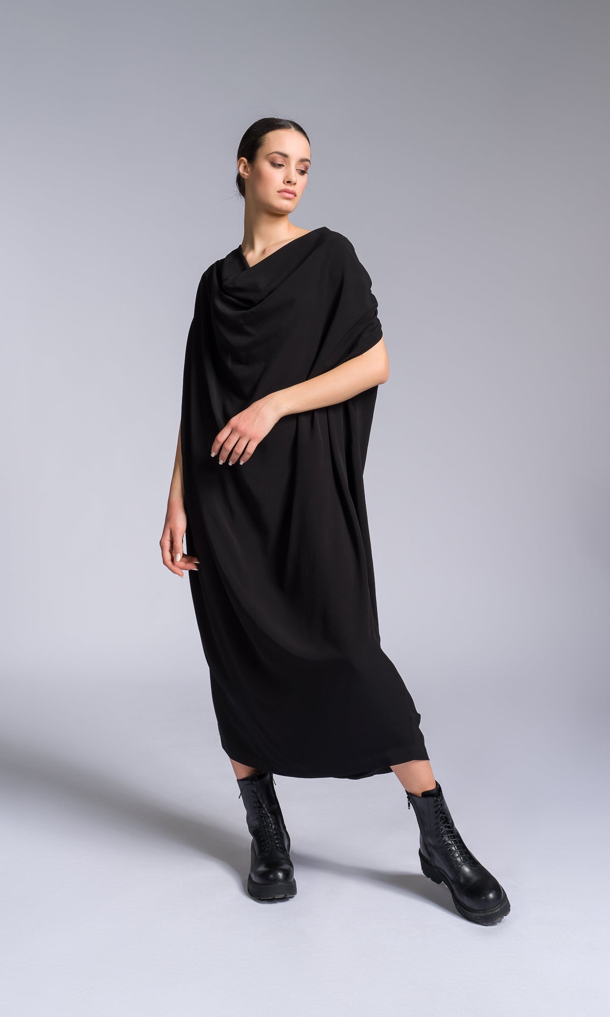 Draped Kaftan Dress with Open Back - AAKASHA