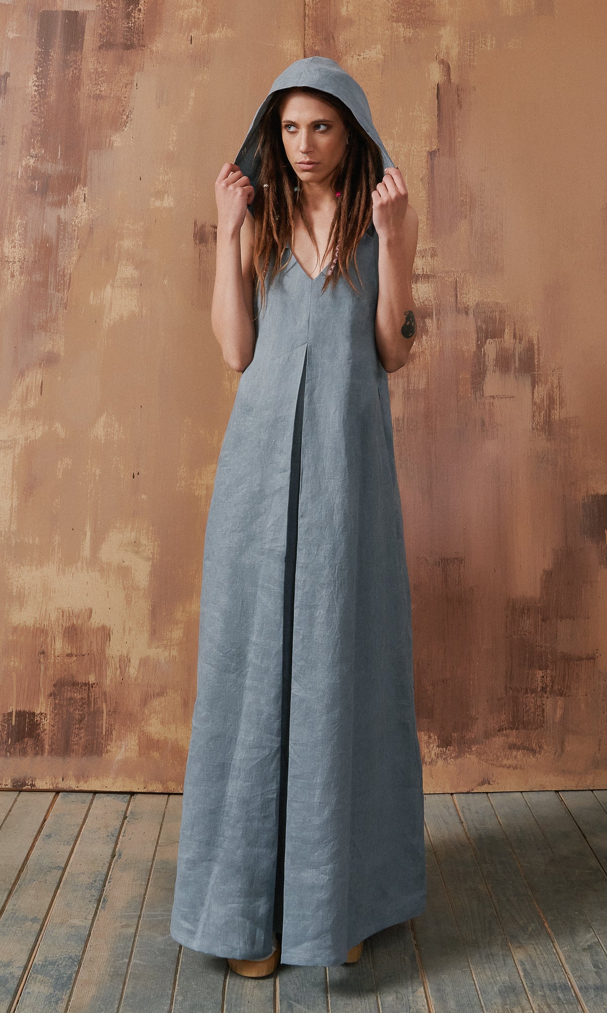 Inverted Pleat Maxi Dress - AAKASHA