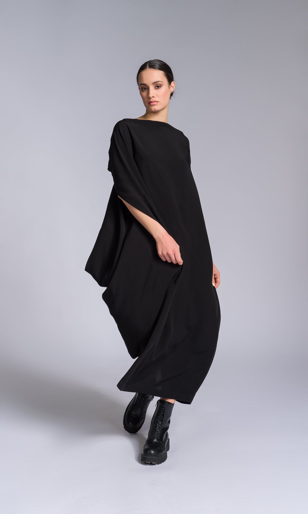 Draped Kaftan Dress with Open Back - AAKASHA