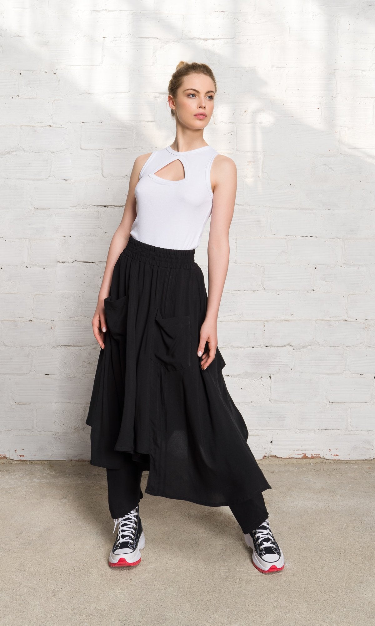 Layered Skirt Pants - AAKASHA