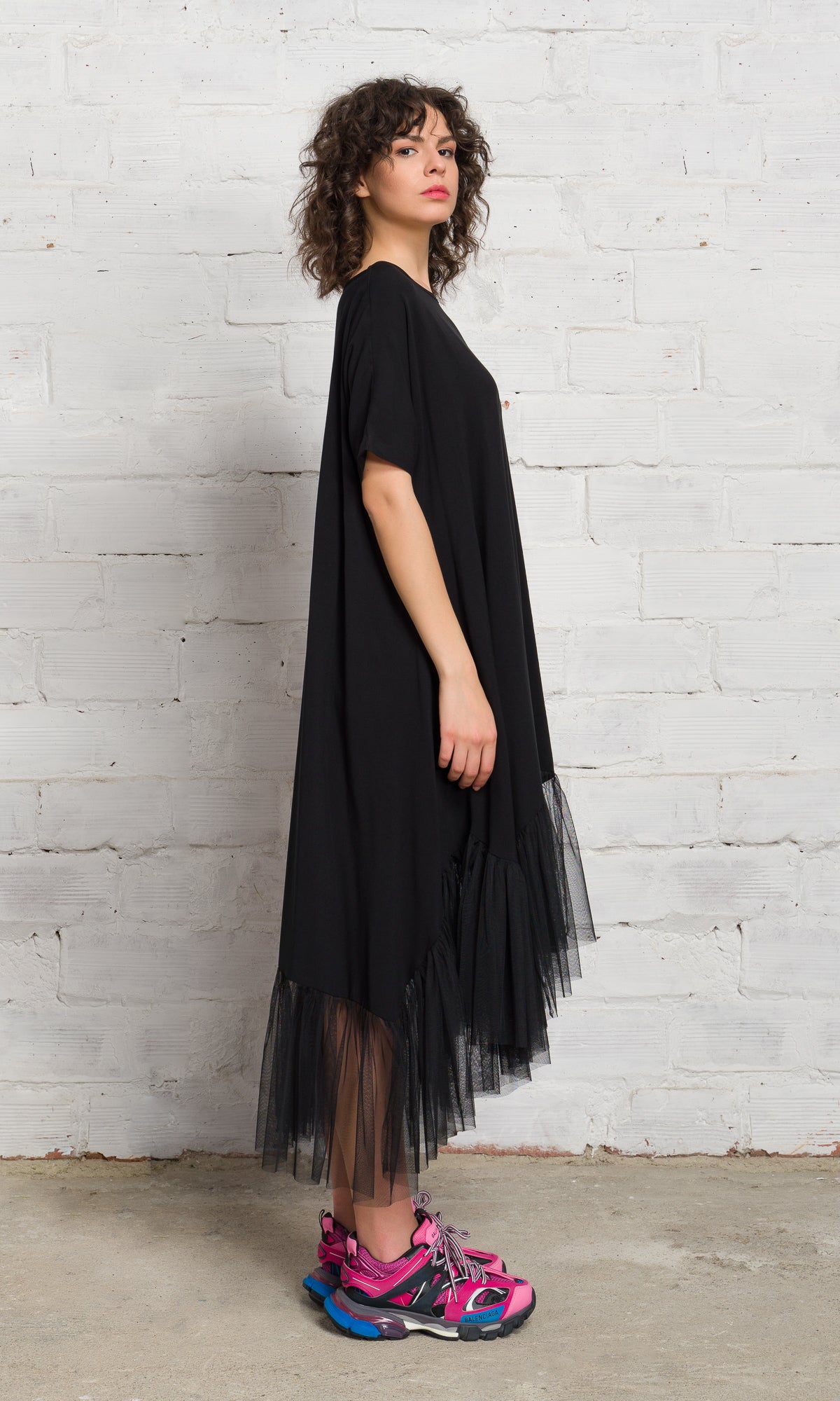 Oversized Tulle Hem Dress - AAKASHA