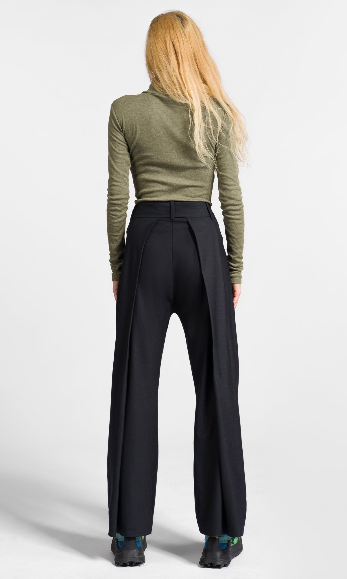 Wide Leg Pants With Ribbon Belt - AAKASHA