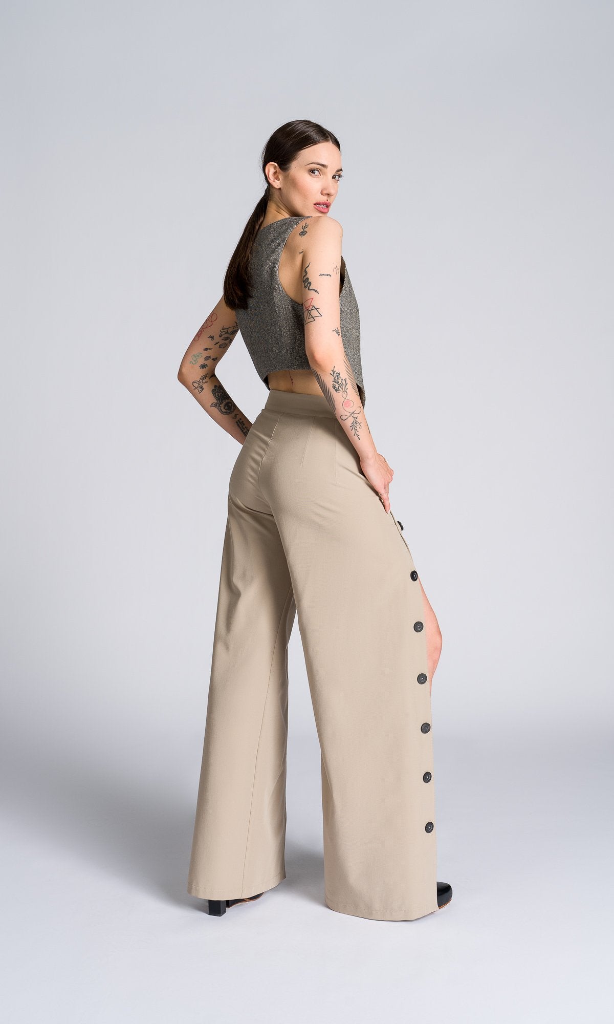 Wide Leg Tearaway Pants - AAKASHA