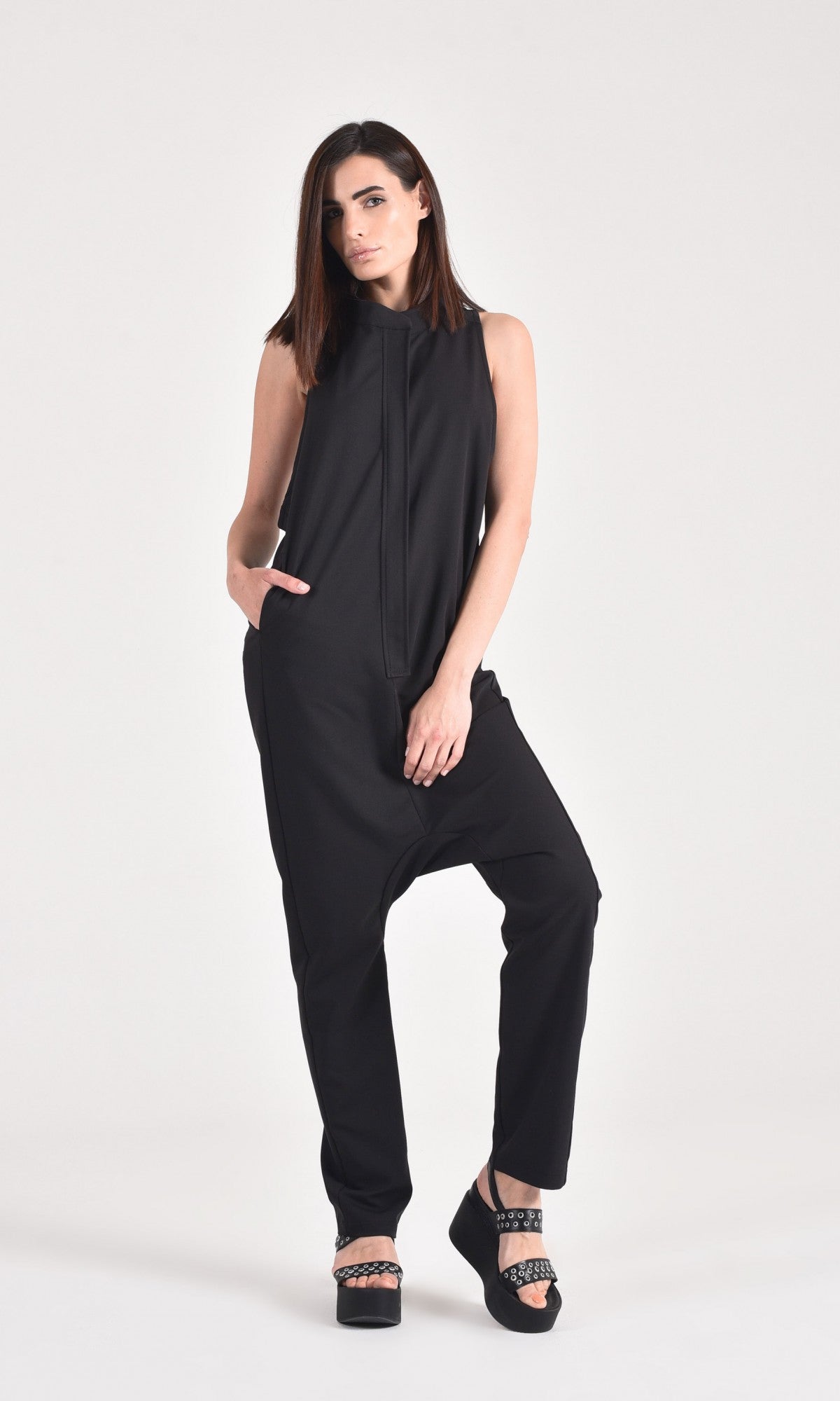 Open Back Cotton Jumpsuit