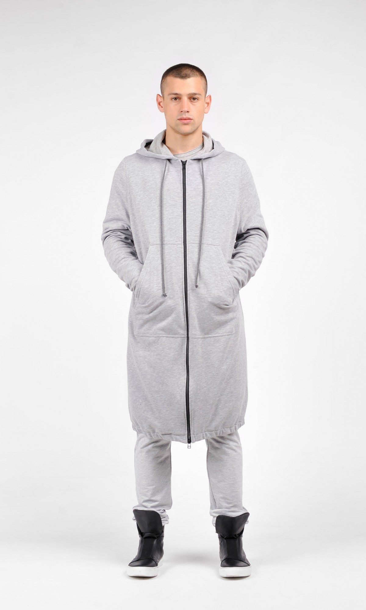 Long Zipper Hoodie Coat