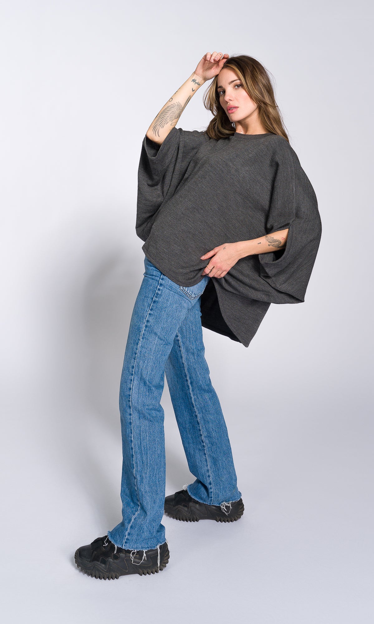 Batwing Sleeves Knit Blouse - AAKASHA