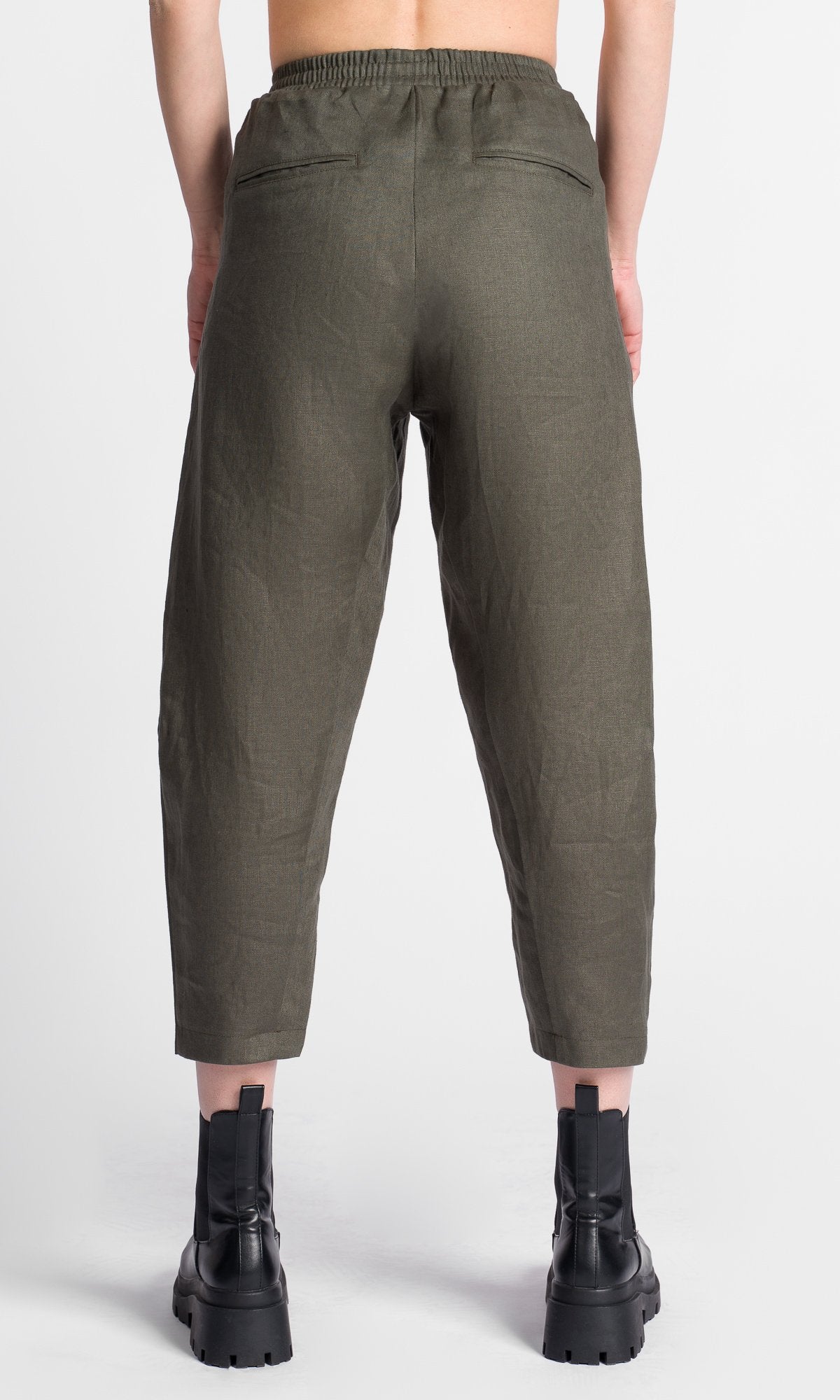 Curved Leg Linen Pants