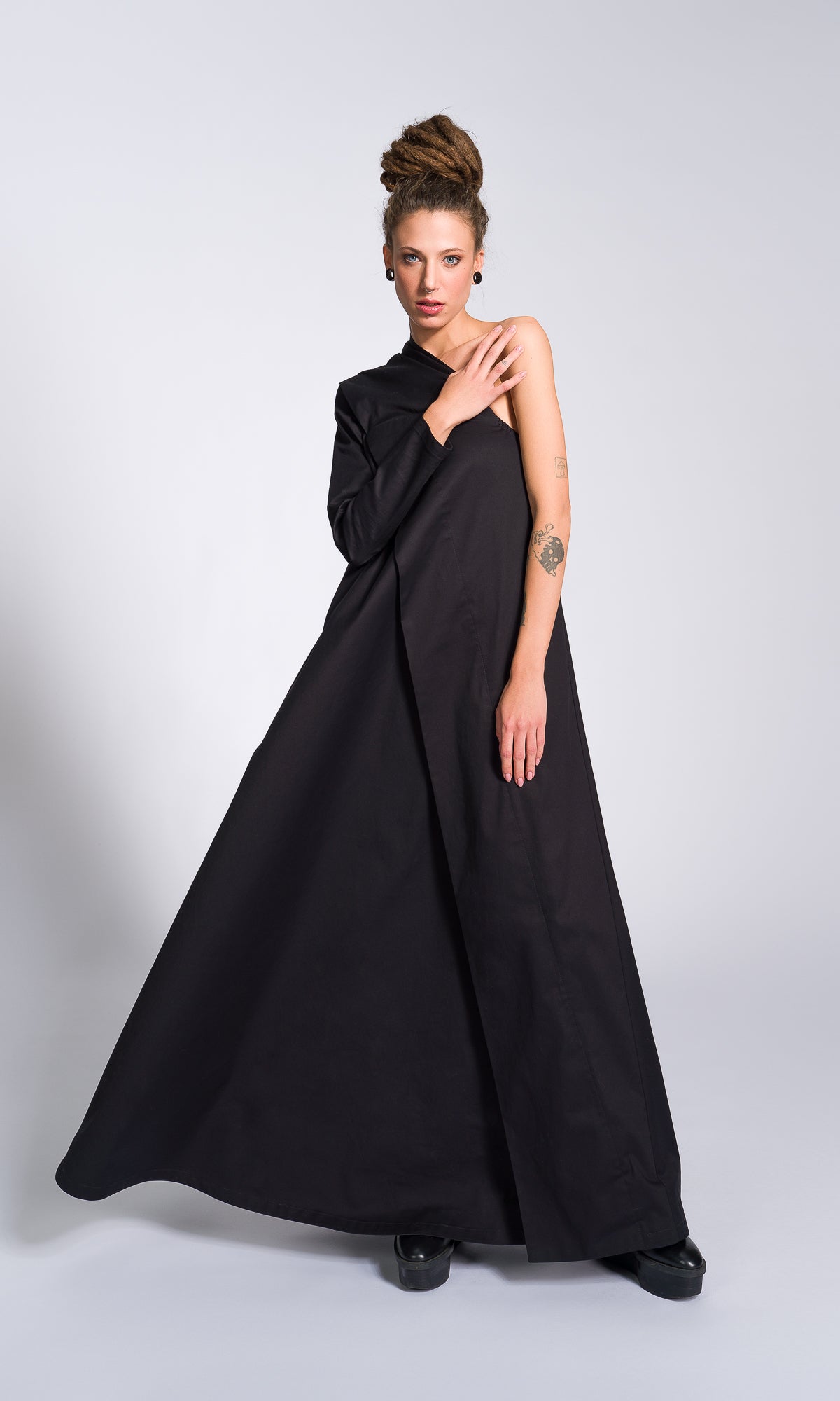 One Shoulder Maxi Dress with Belt - AAKASHA