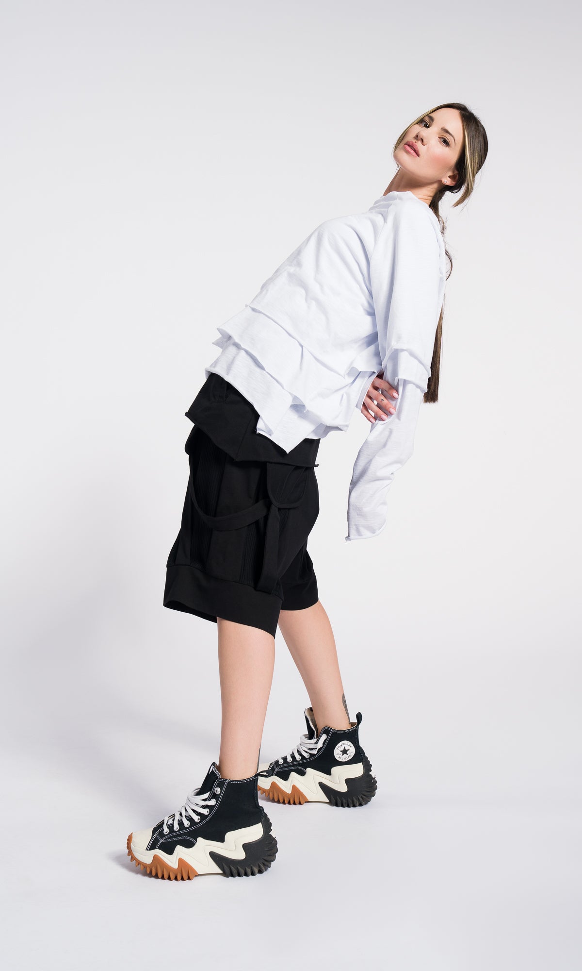 Set of 3 cotton blouses , cropped short sleeves , regular short sleeves and long raglan sleeves top