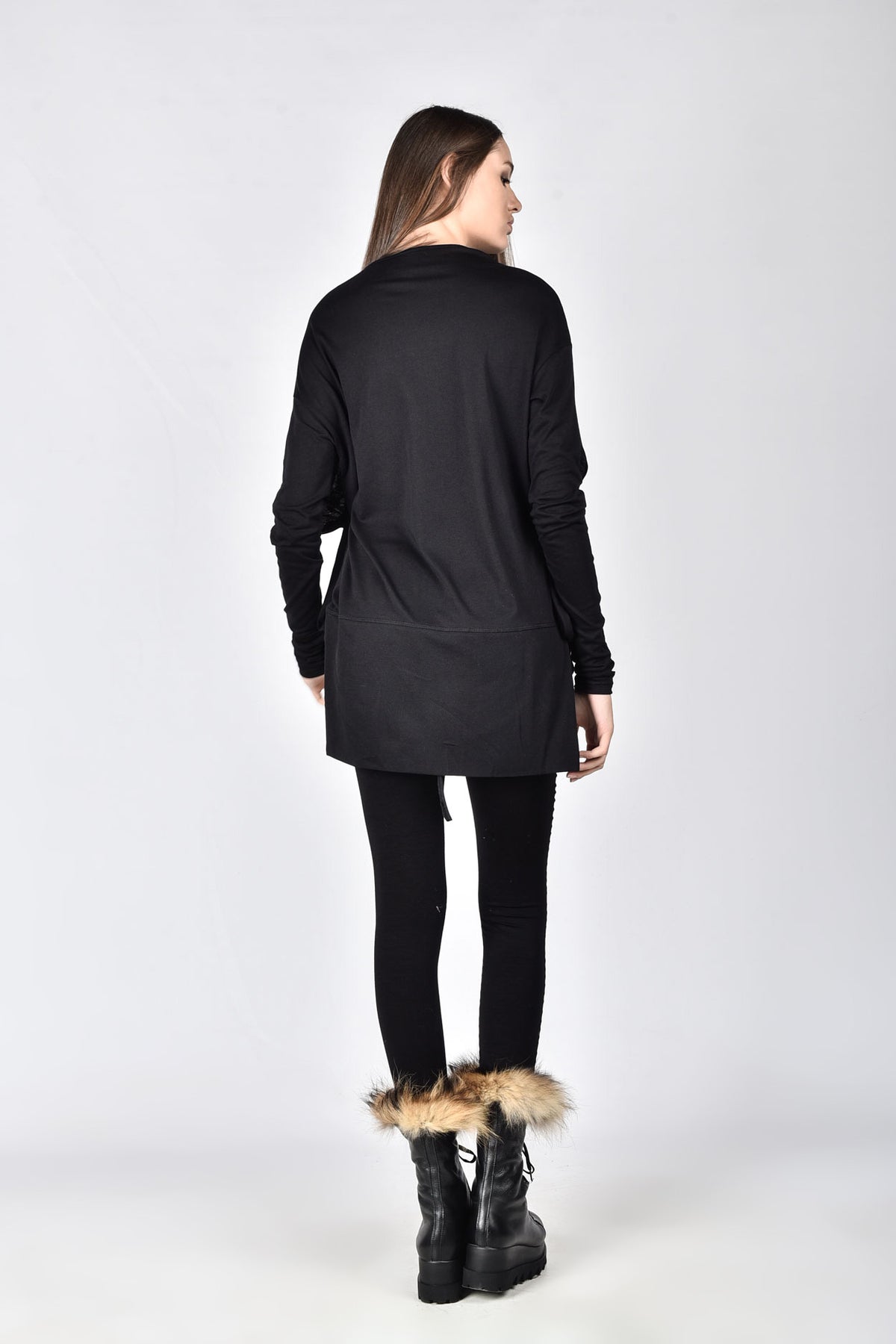 Blouse oversize en coton à manches longues, multi-positions