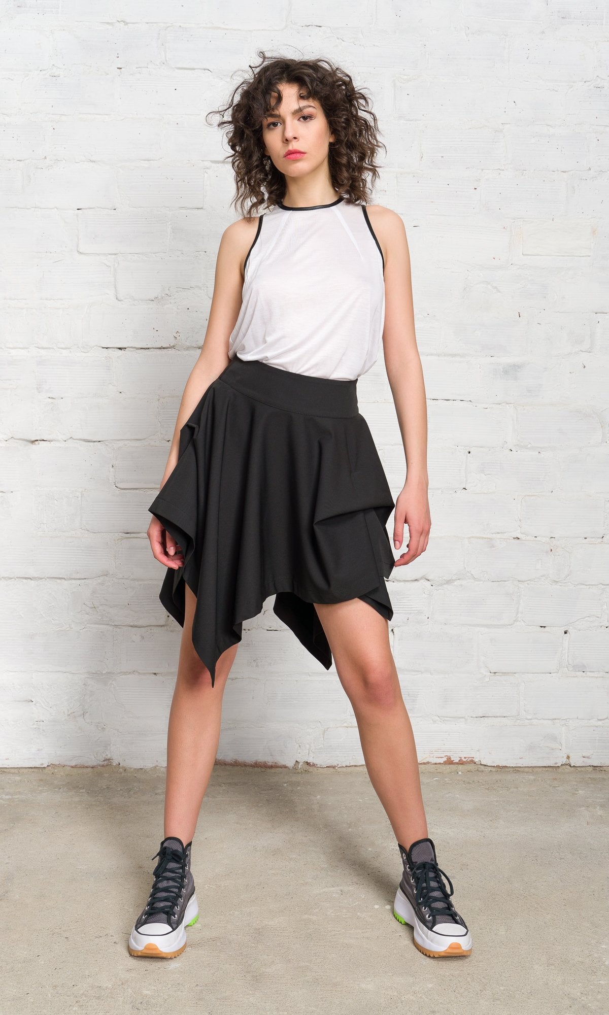 Mini Asymmetric Drapes Skirt - AAKASHA