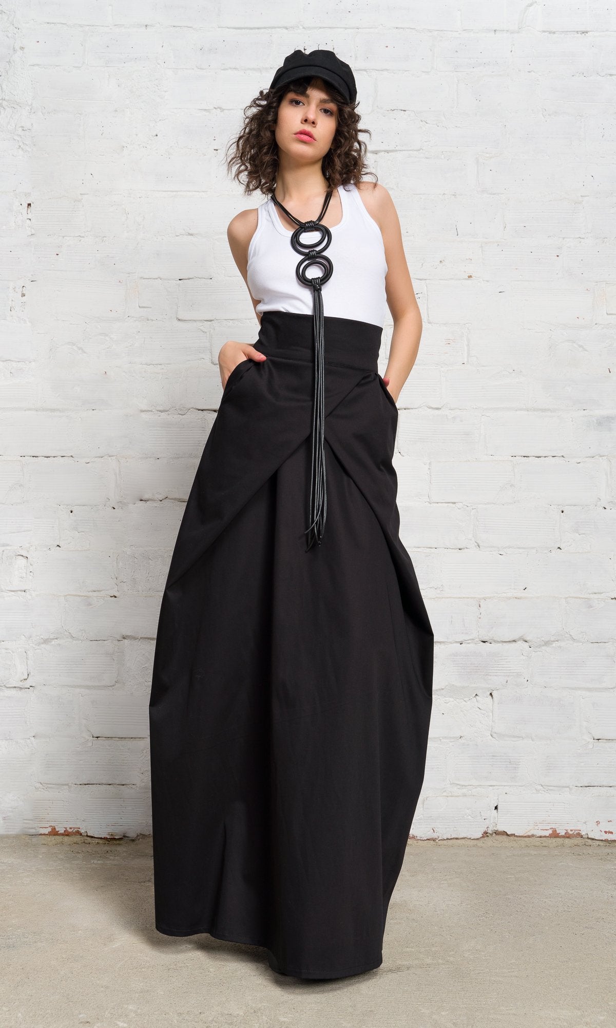 Long Skirt With Overlapping Front - AAKASHA