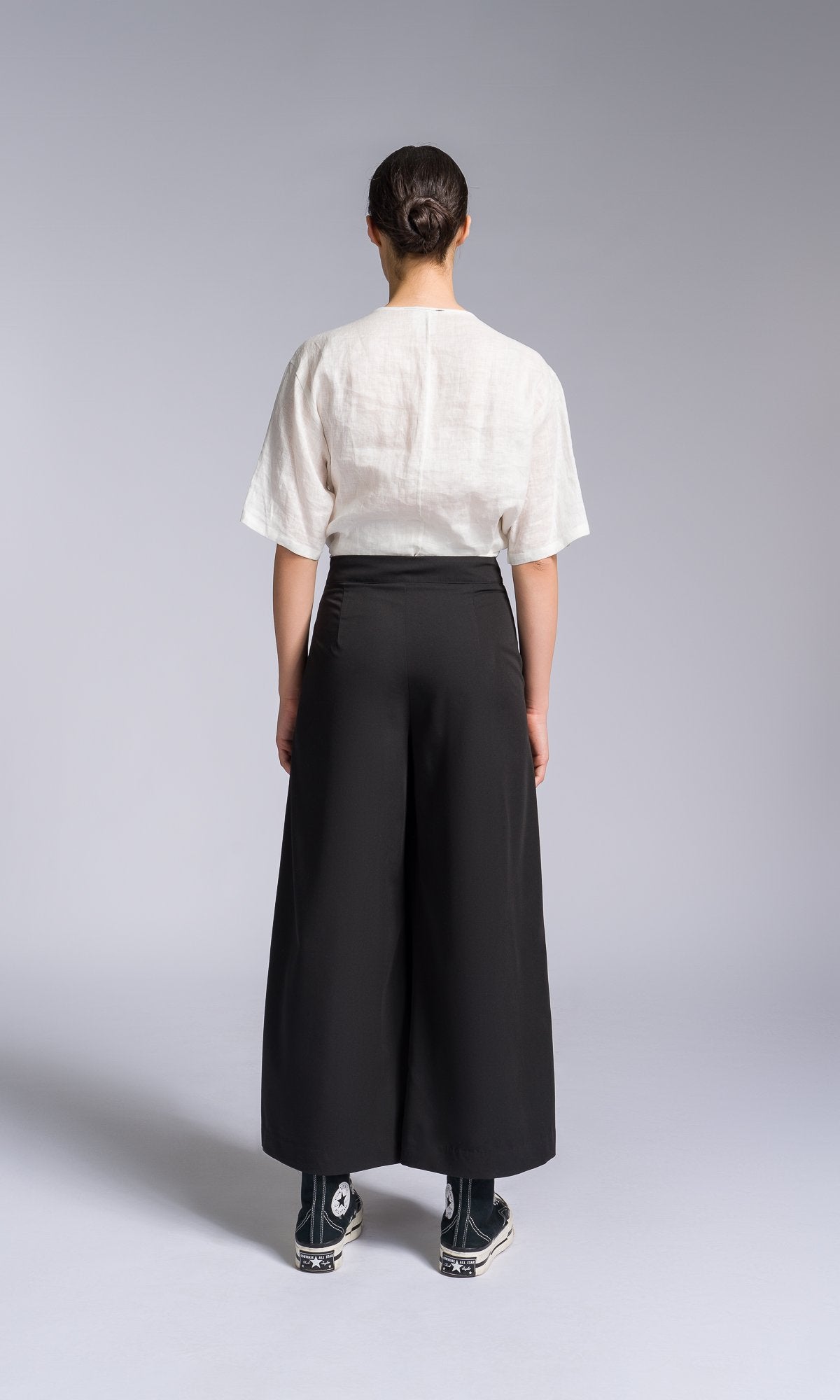 Wide Leg Pants with Front Pleat - AAKASHA