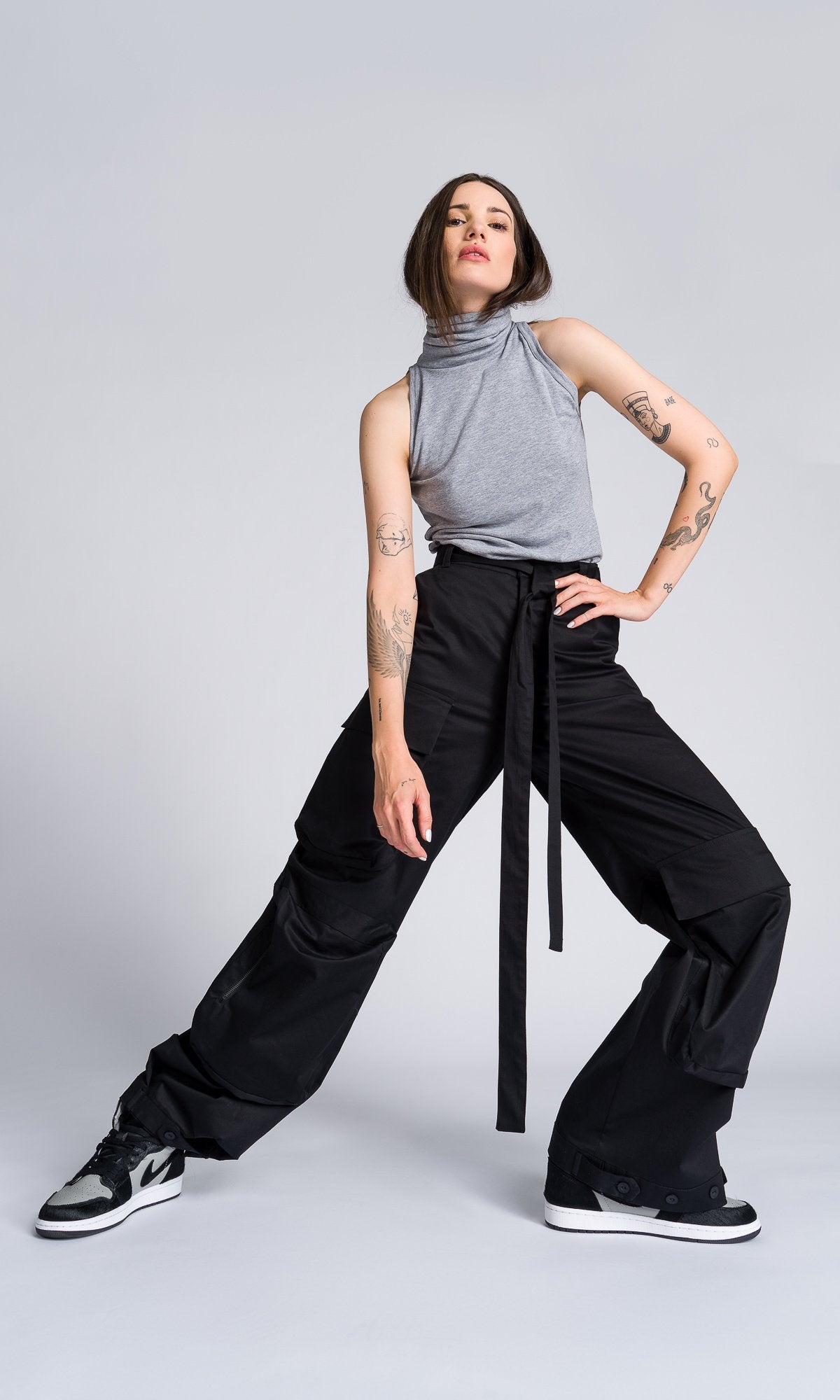 Wide Leg Cargo Pants - AAKASHA