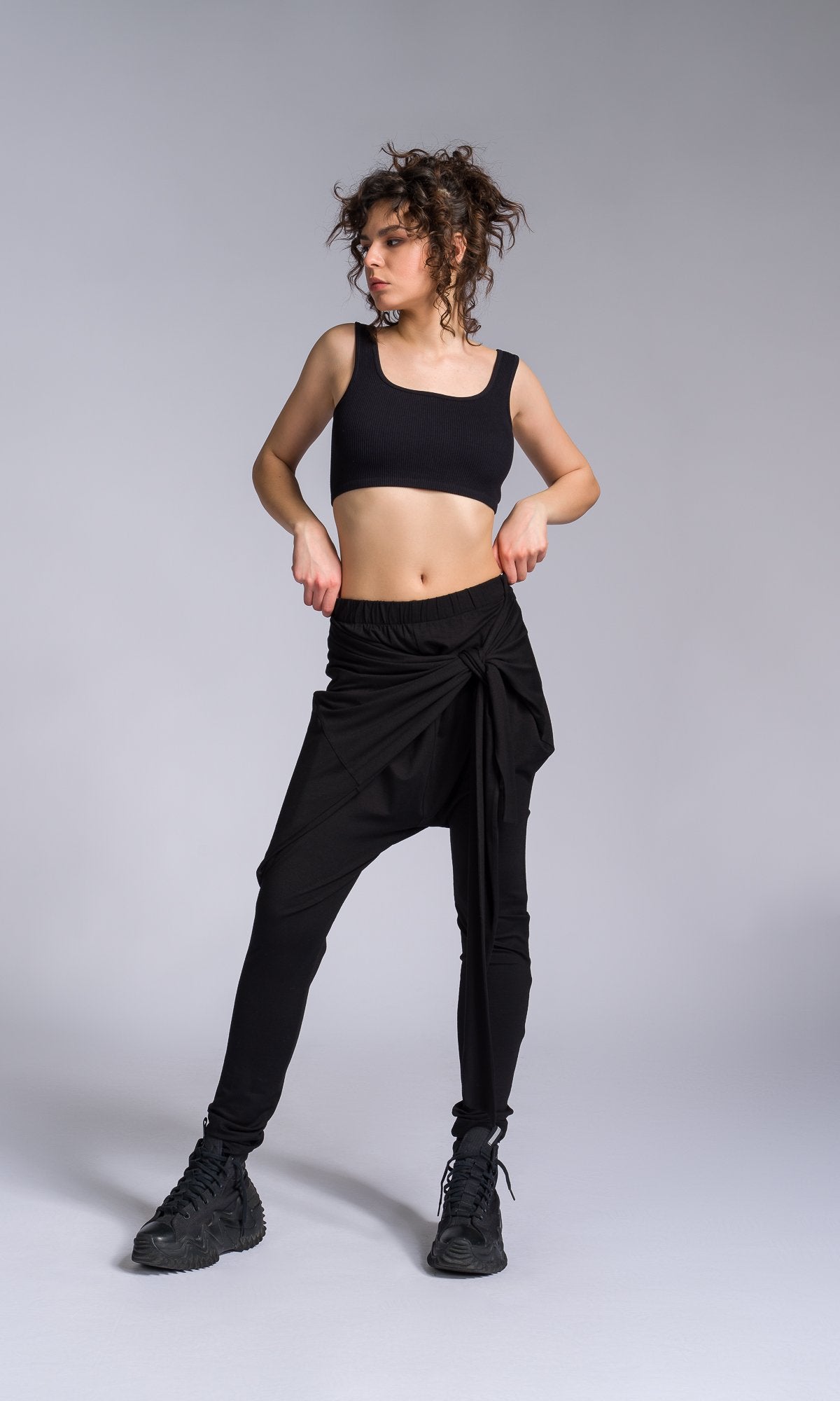 Jersey Wrap Pants with Slim Leg - AAKASHA