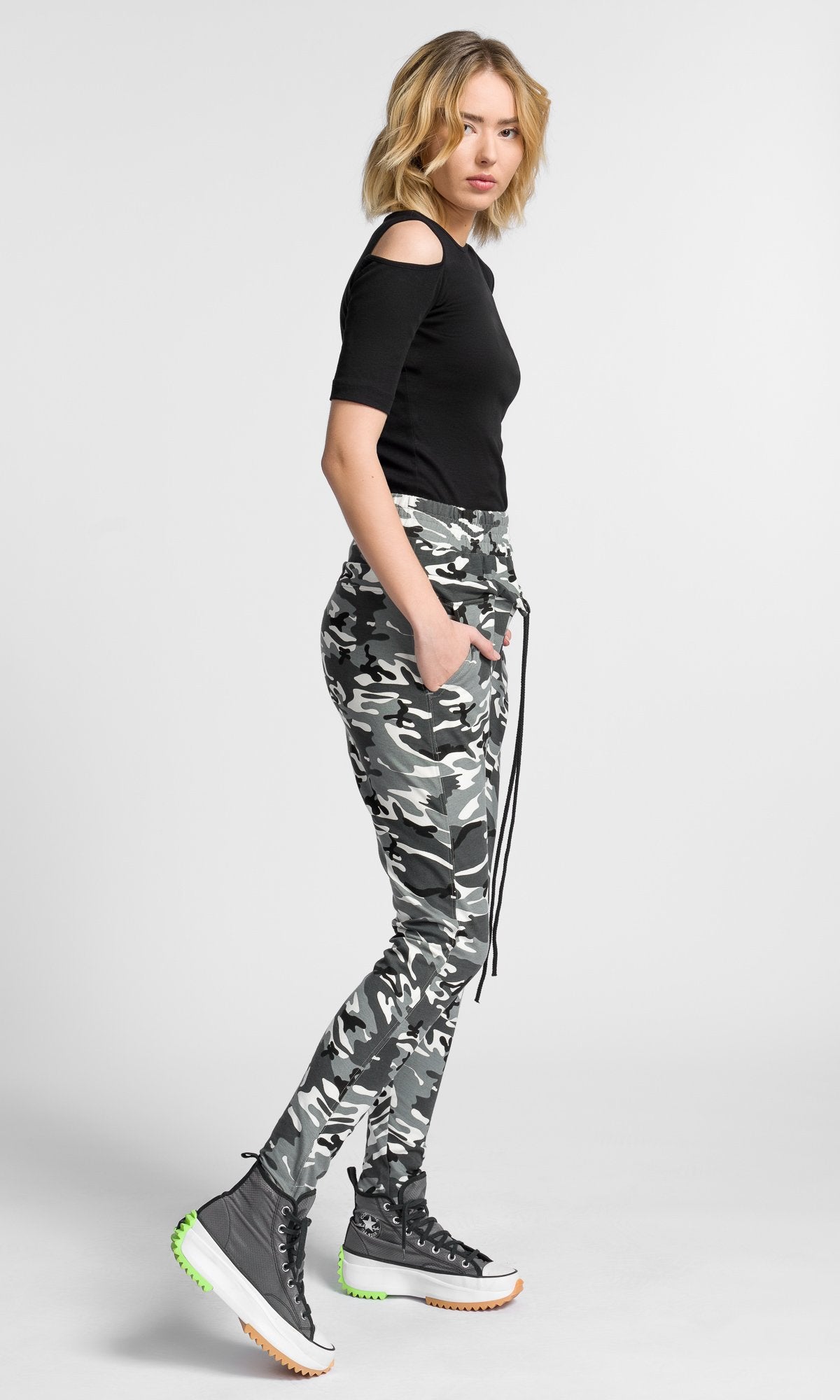 Double Waist Drop Crotch Pants - AAKASHA