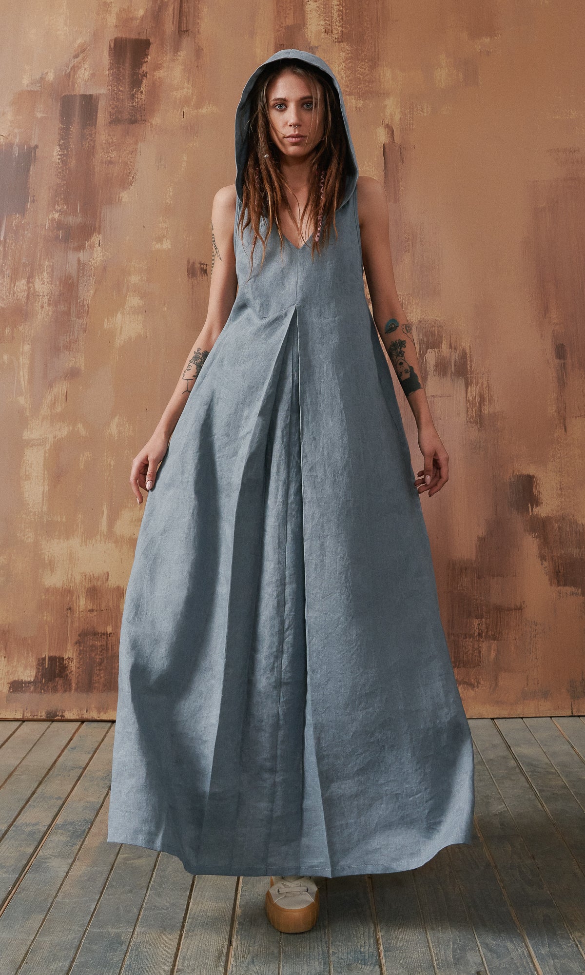 Inverted Pleat Maxi Dress - AAKASHA