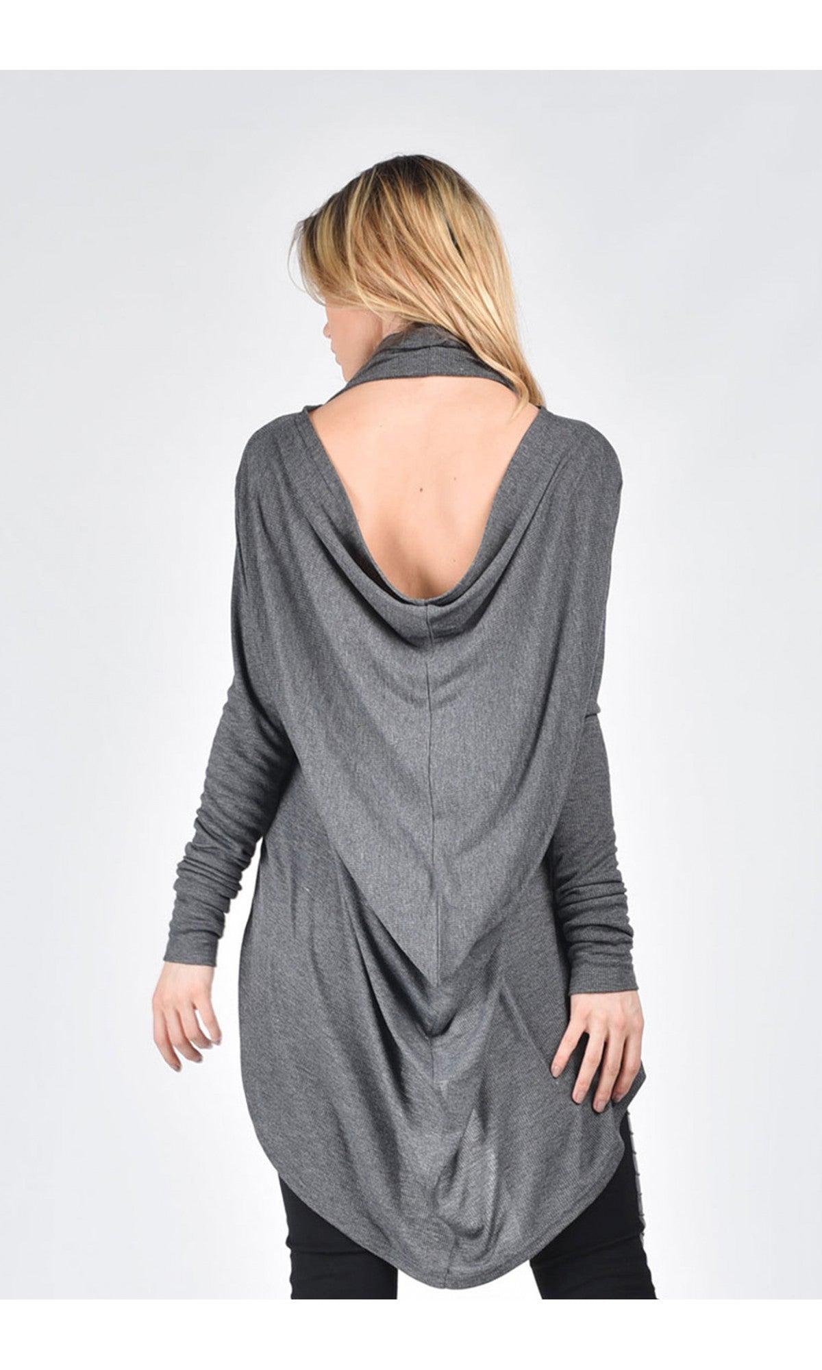 Turtle Neck Open Back Top