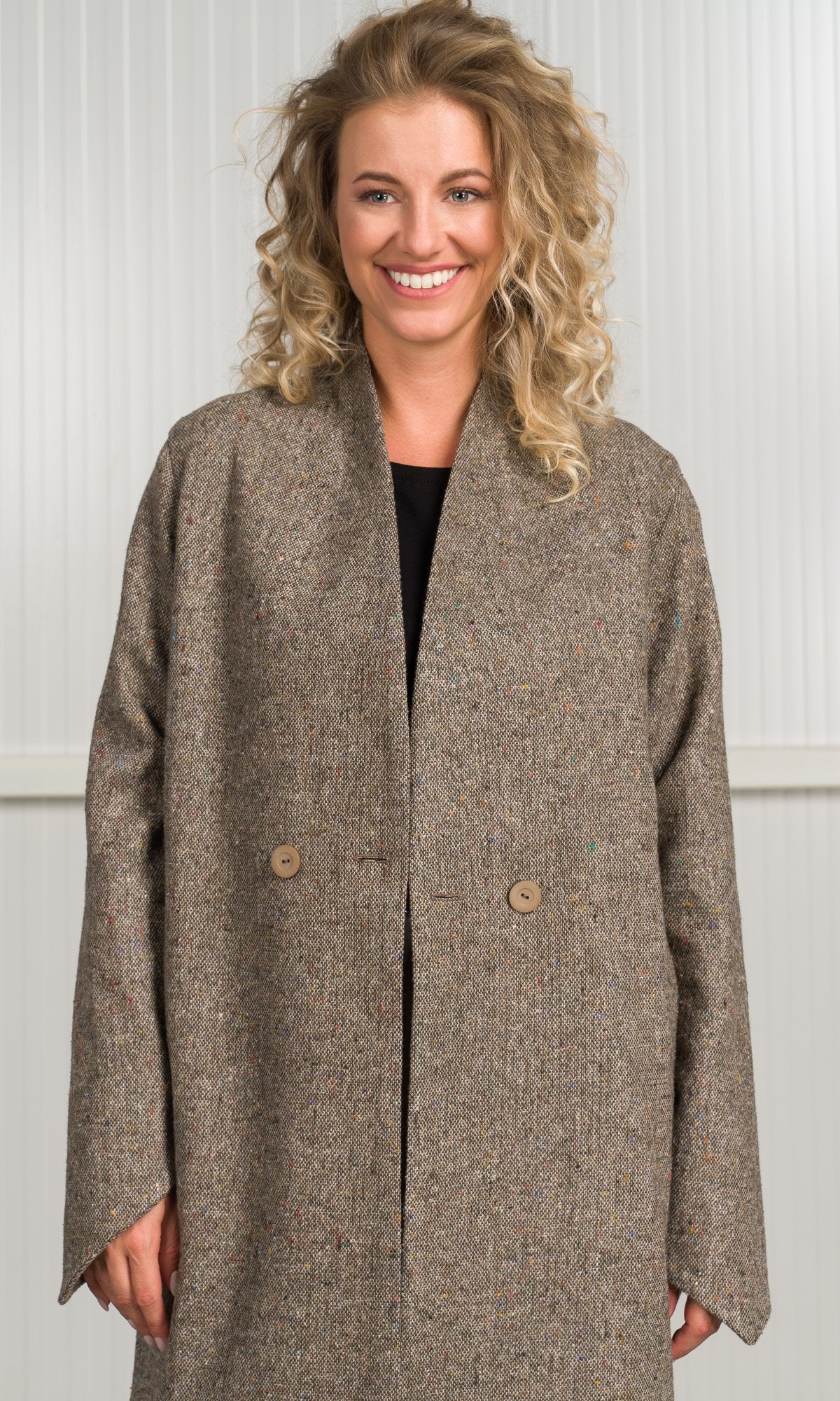 Donegal Tweed Cocoon Coat - AAKASHA