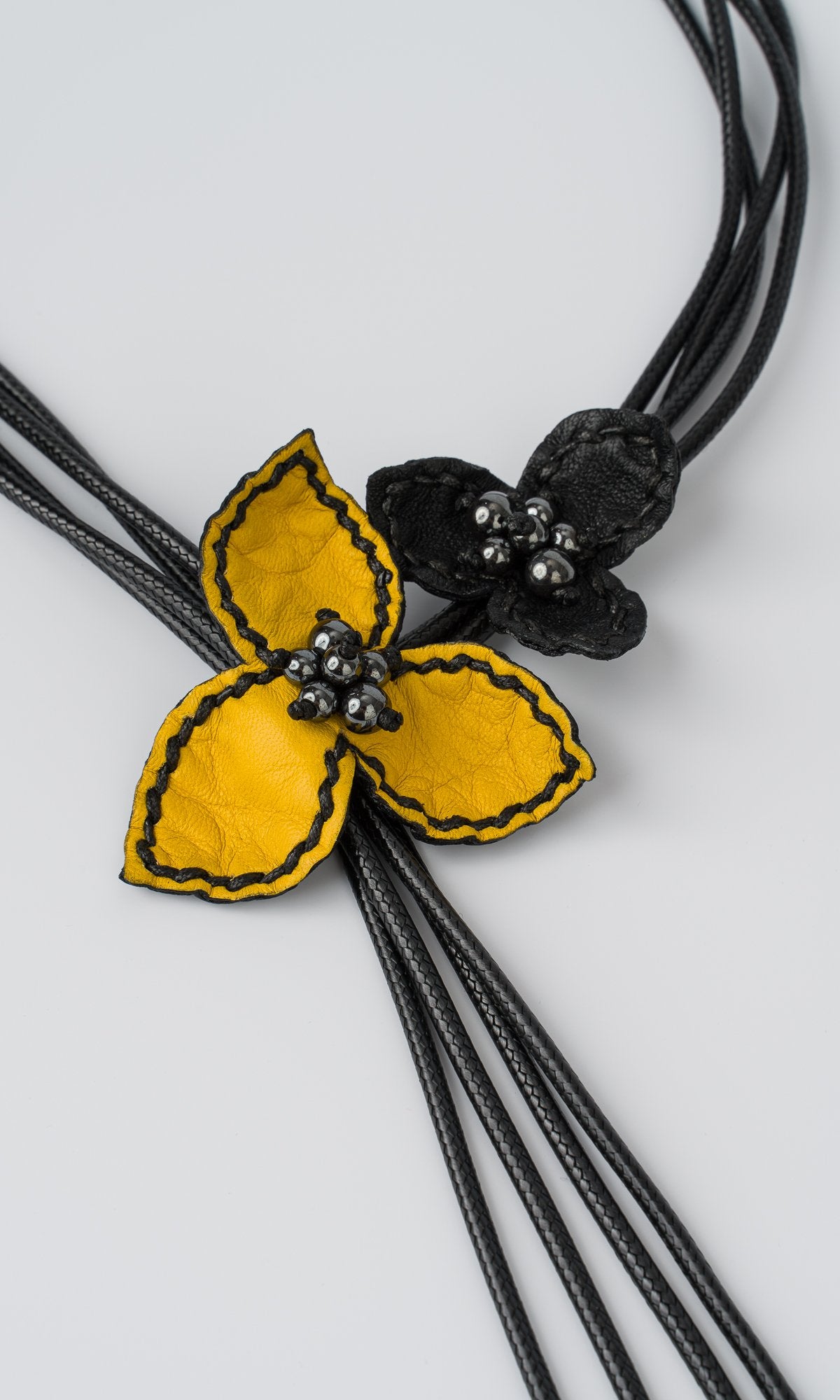 Colourful Leather Flower Necklace