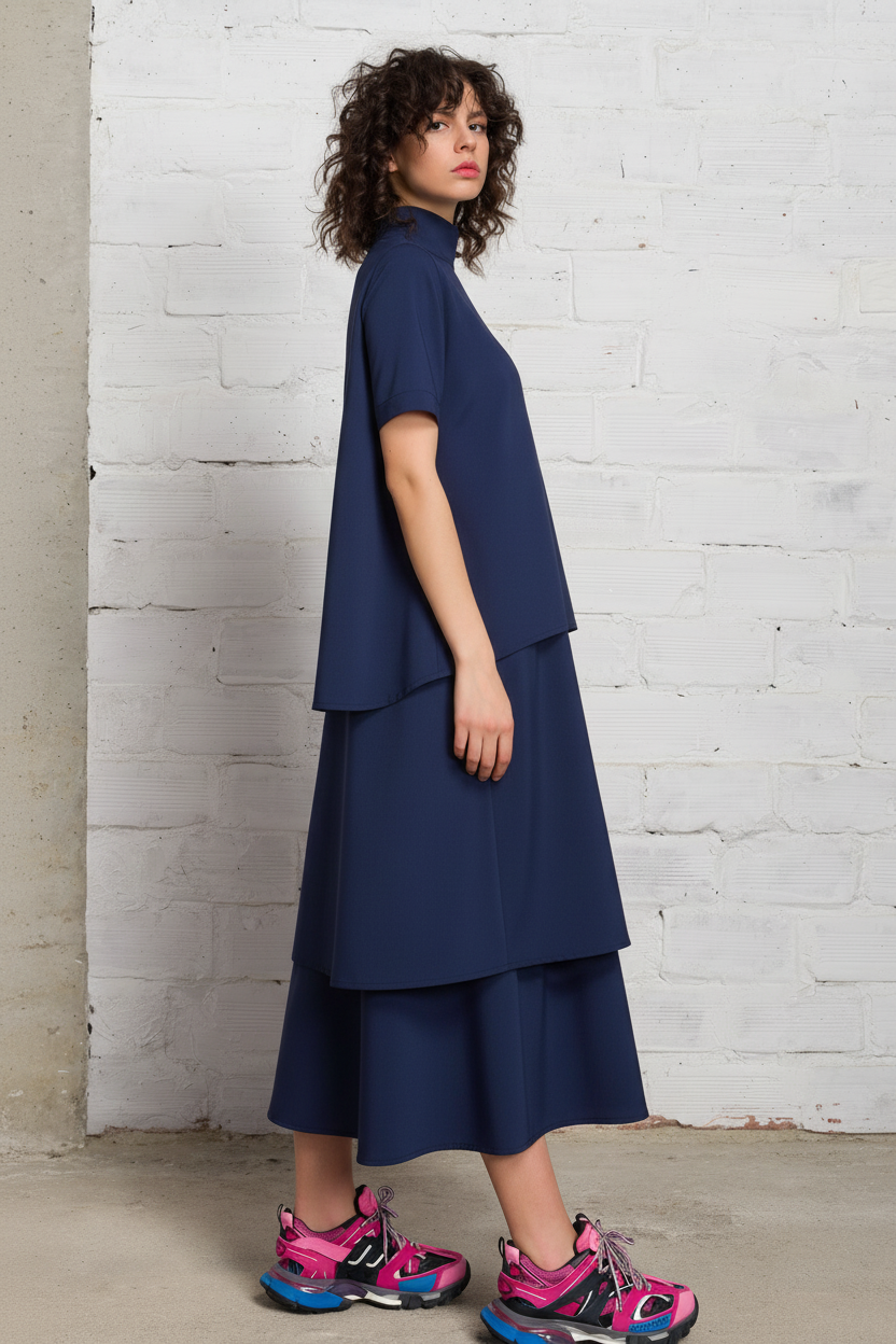 Layered Modular Midi Dress