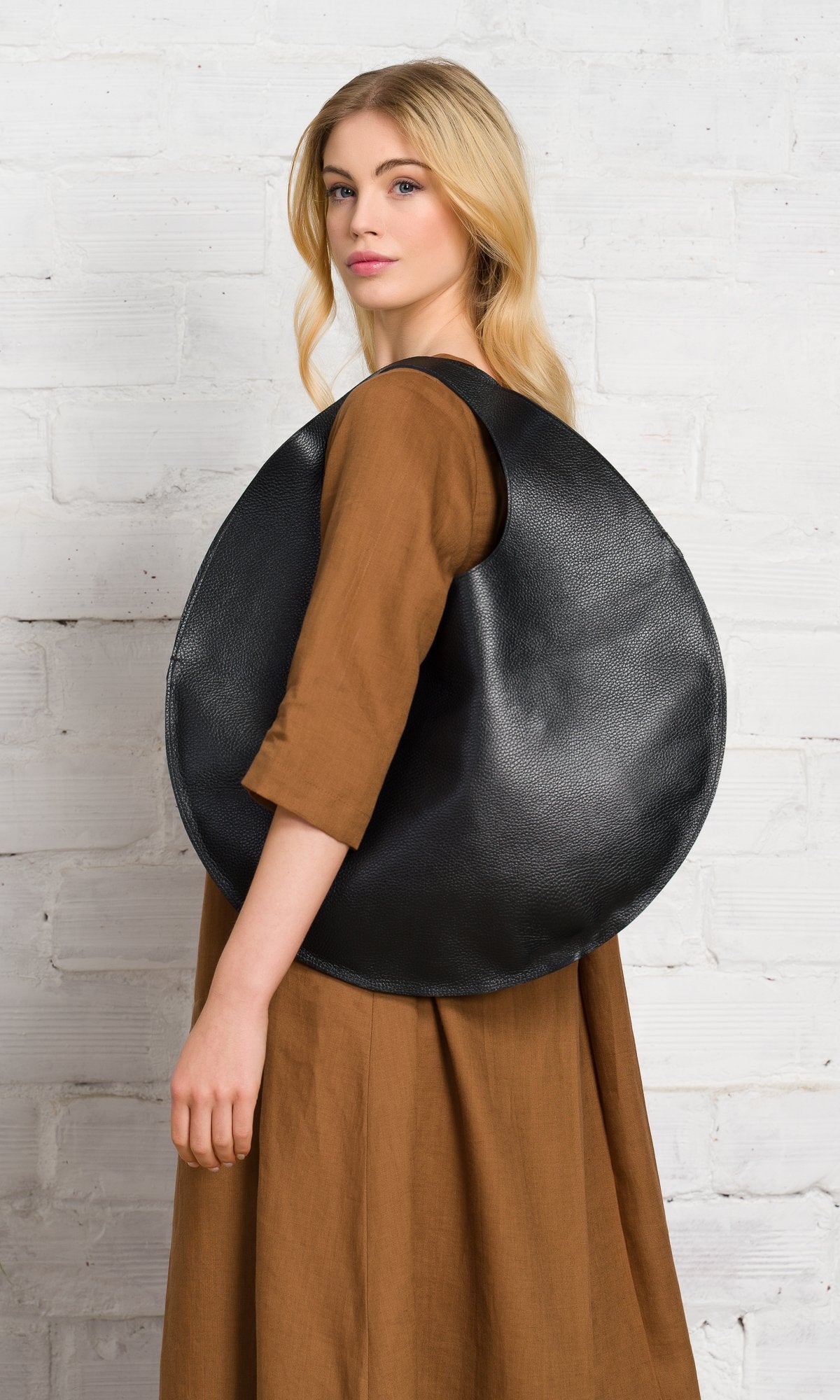 Leather Circle Hobo Bag - AAKASHA