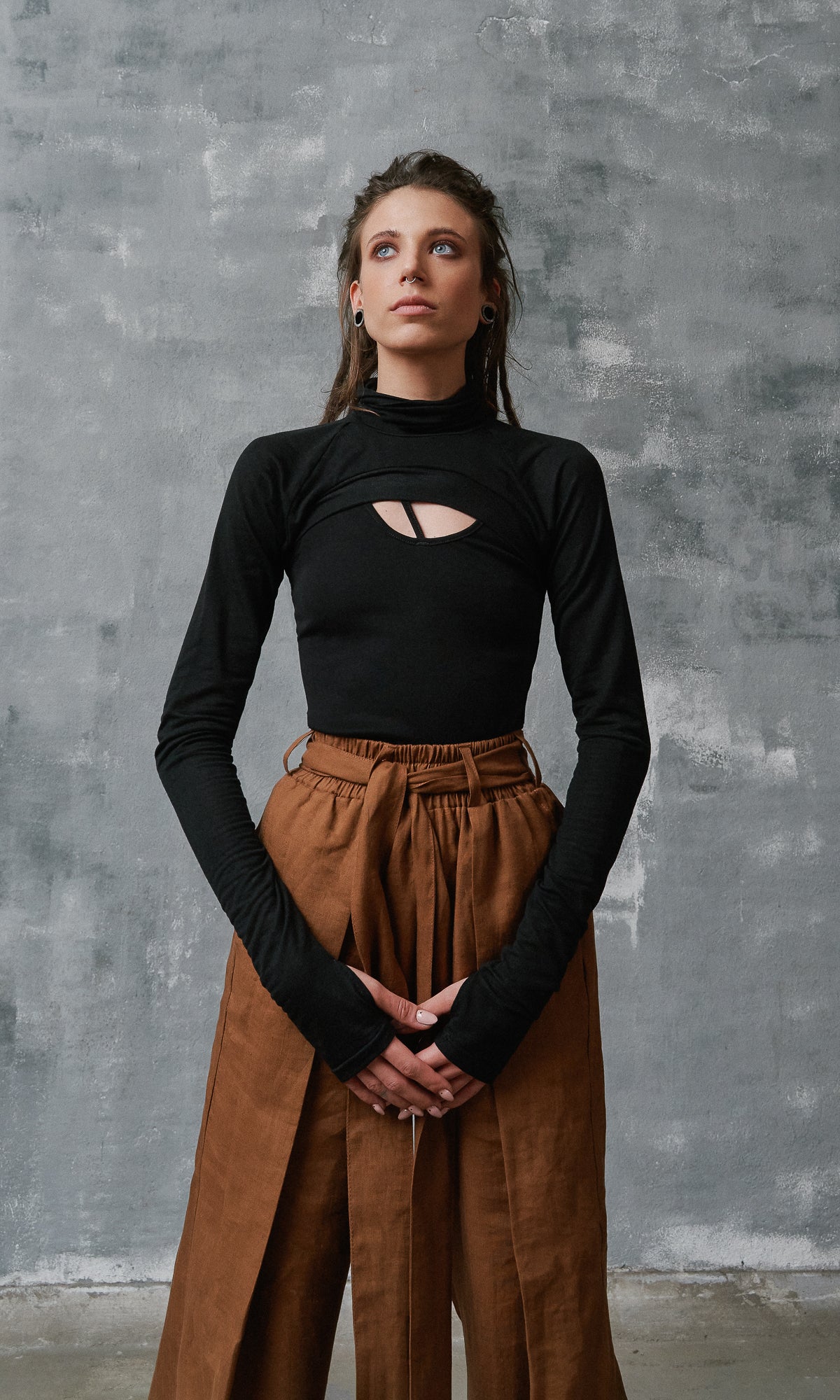 Long Sleeve Turtleneck Shrug - AAKASHA