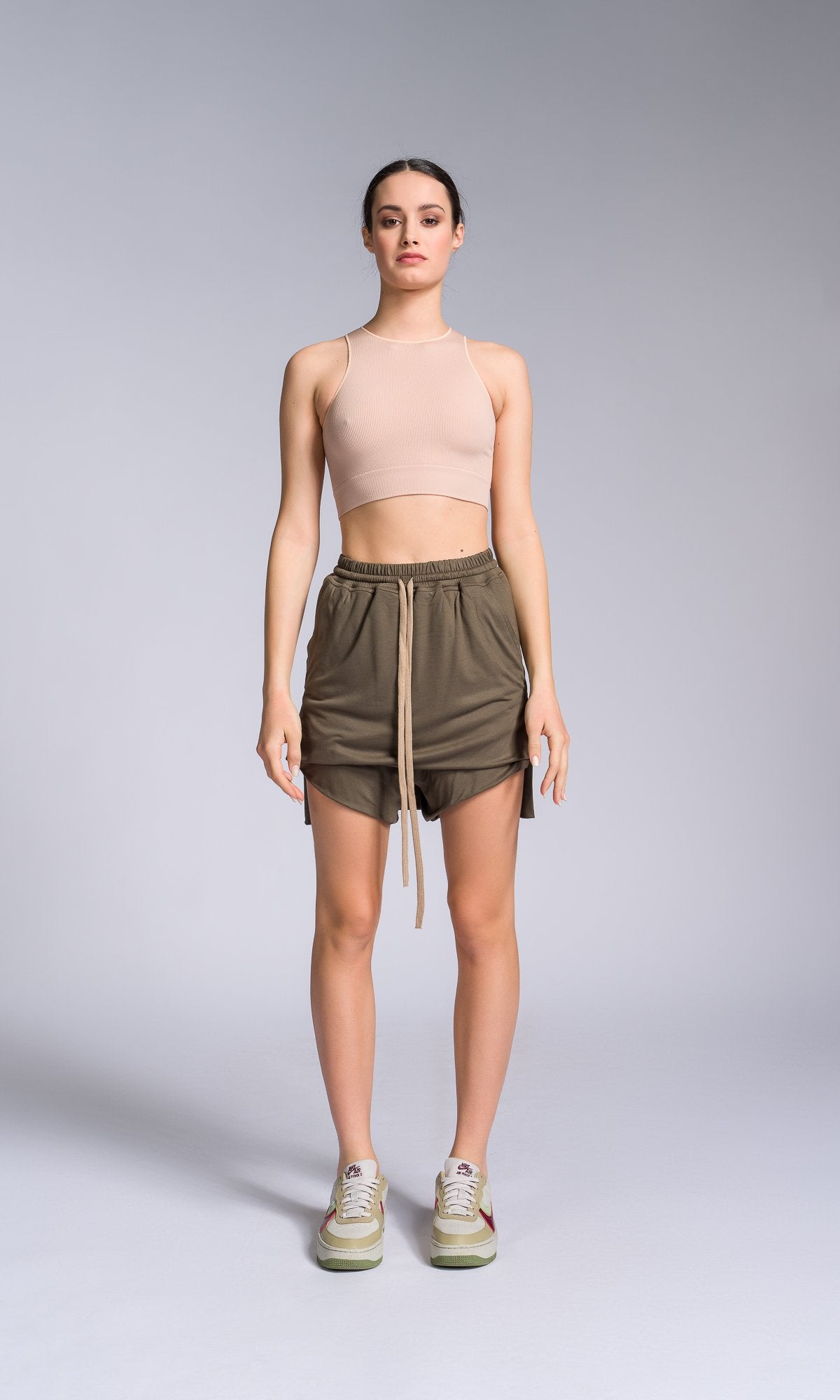 Shorts with Skirt Overlay