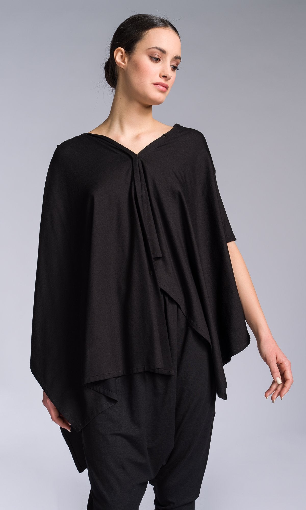 Open Back Blouse with Asymmetric Closure - AAKASHA