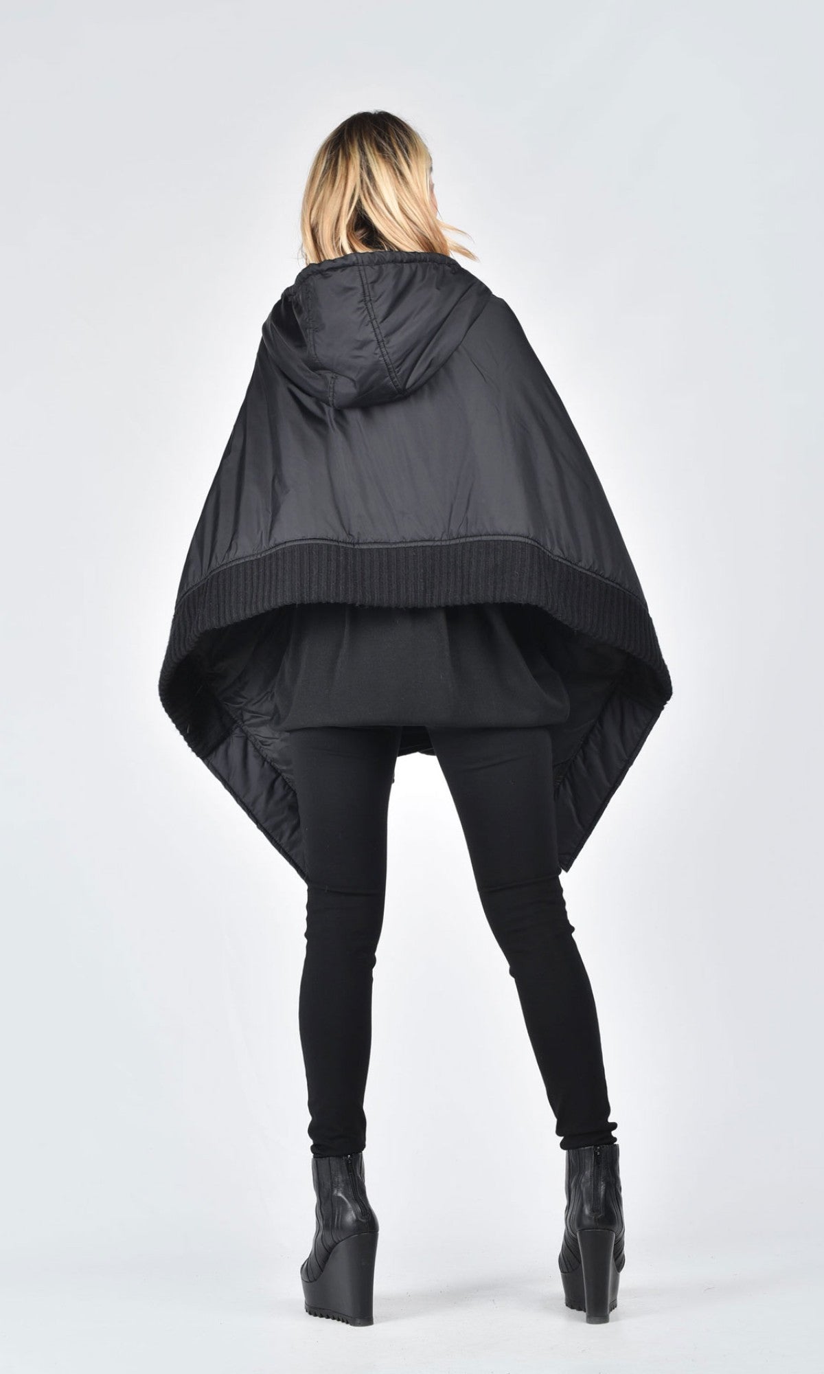 Asymmetric Quilted Poncho