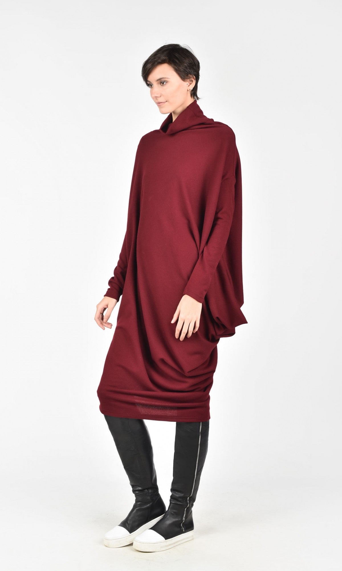 Asymmetric Knit Tunic Dress - AAKASHA