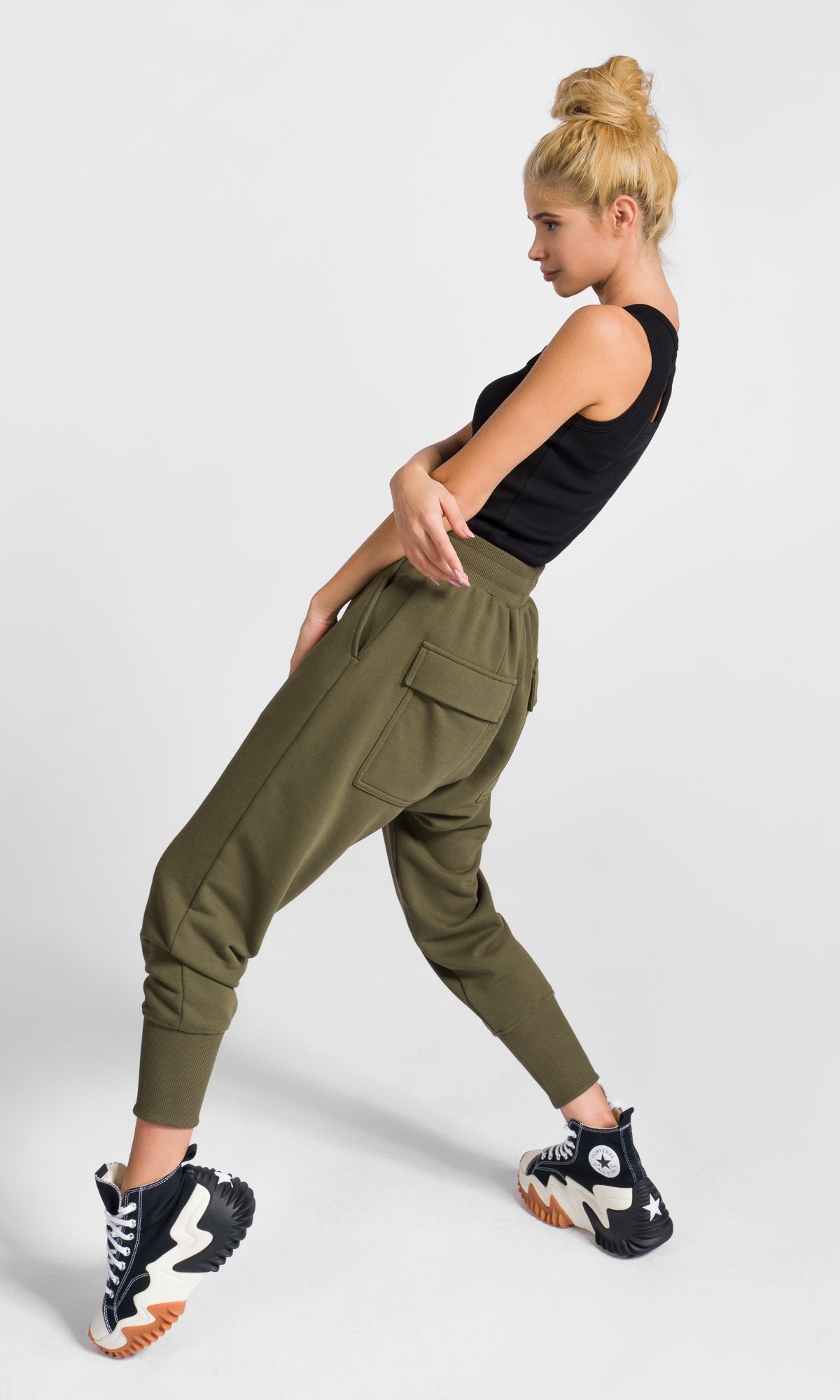 Drop Crotch Pants with Flap Pockets - AAKASHA