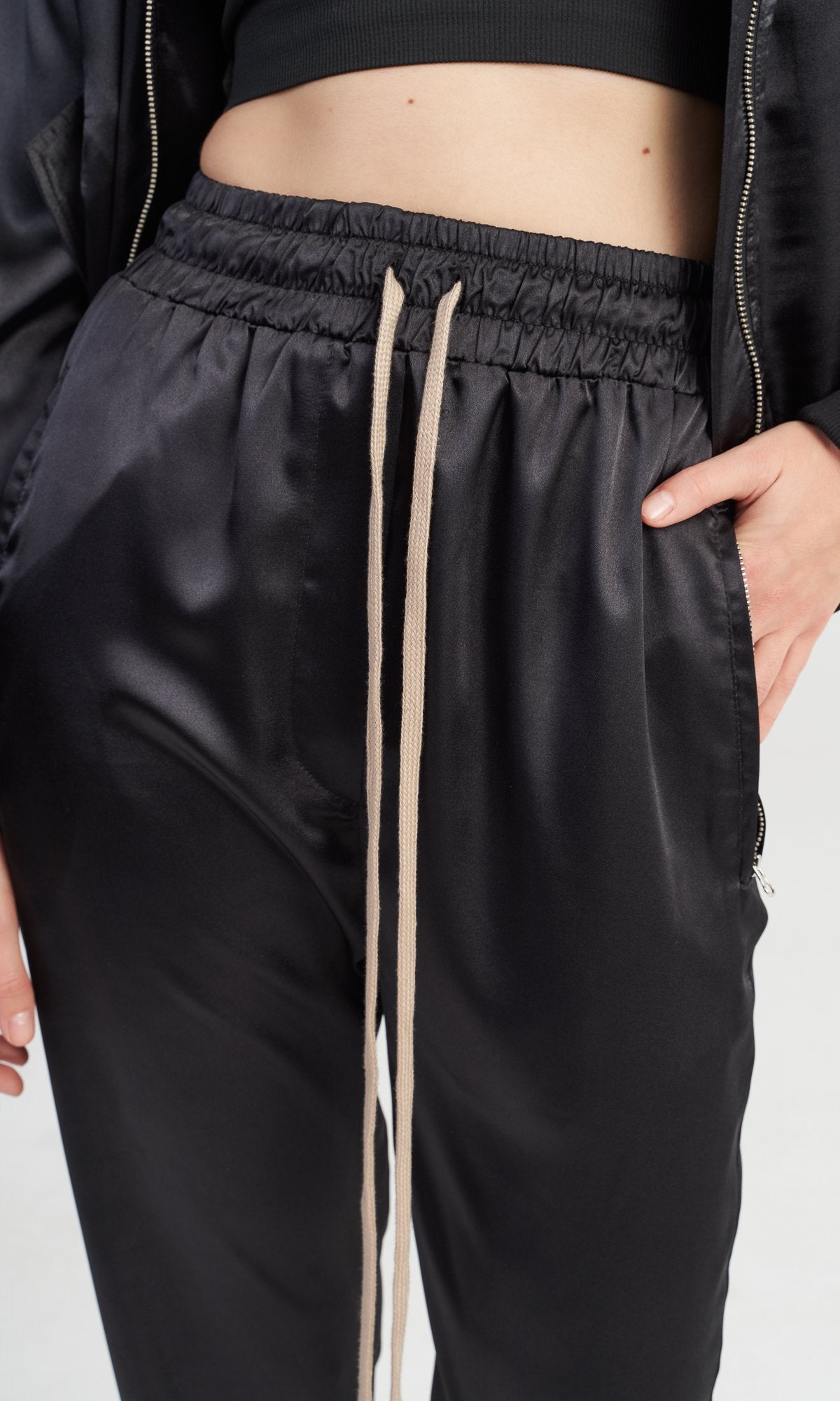 Black Satin Harem Pants