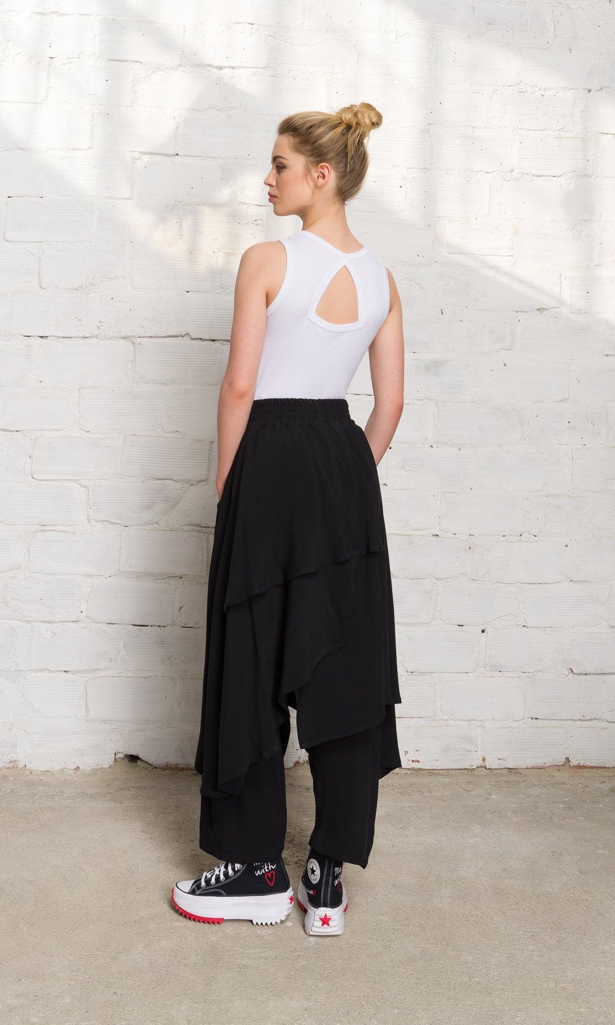 Layered Skirt Pants - AAKASHA